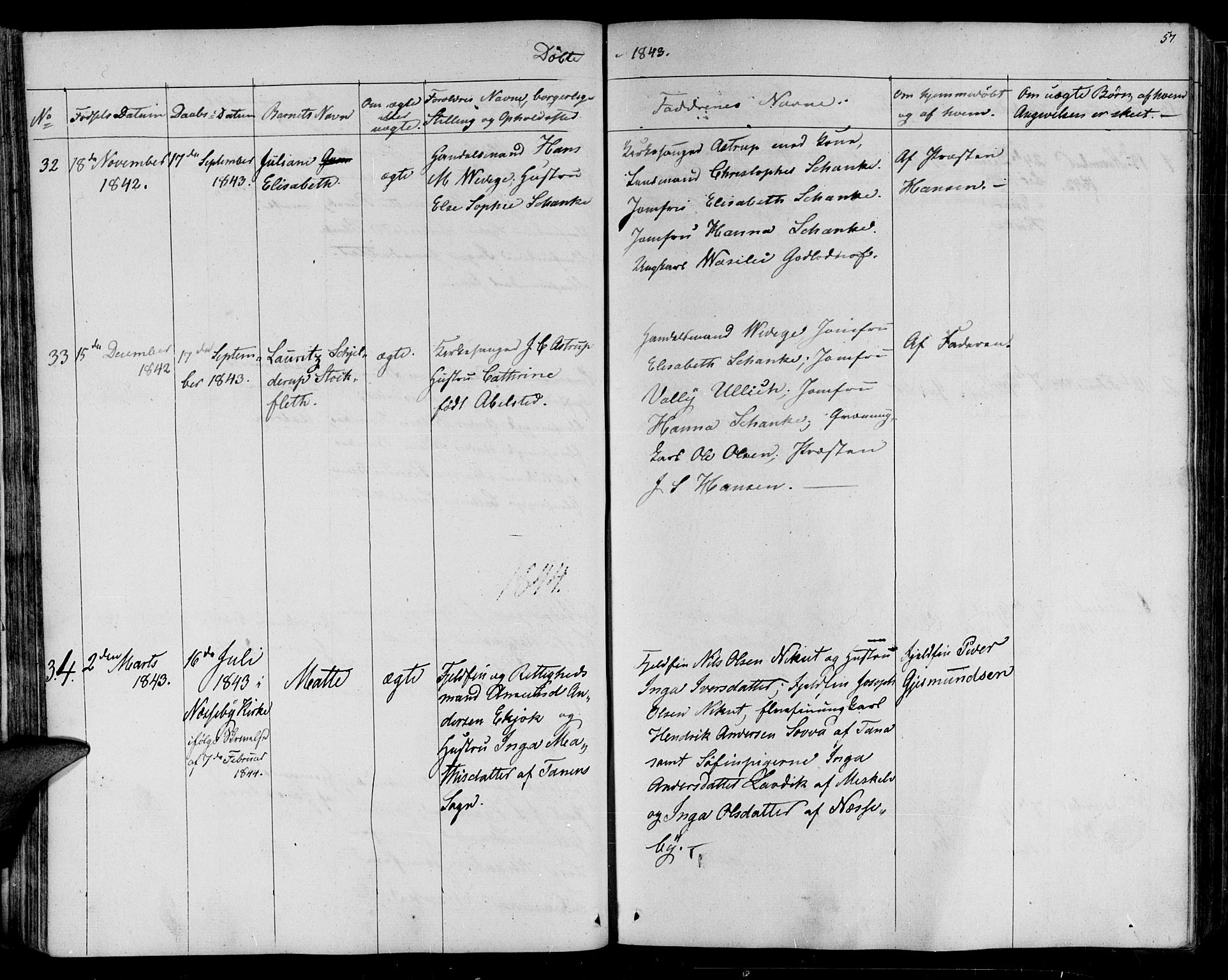 Lebesby sokneprestkontor, SATØ/S-1353/H/Ha/L0003kirke: Parish register (official) no. 3, 1833-1852, p. 57