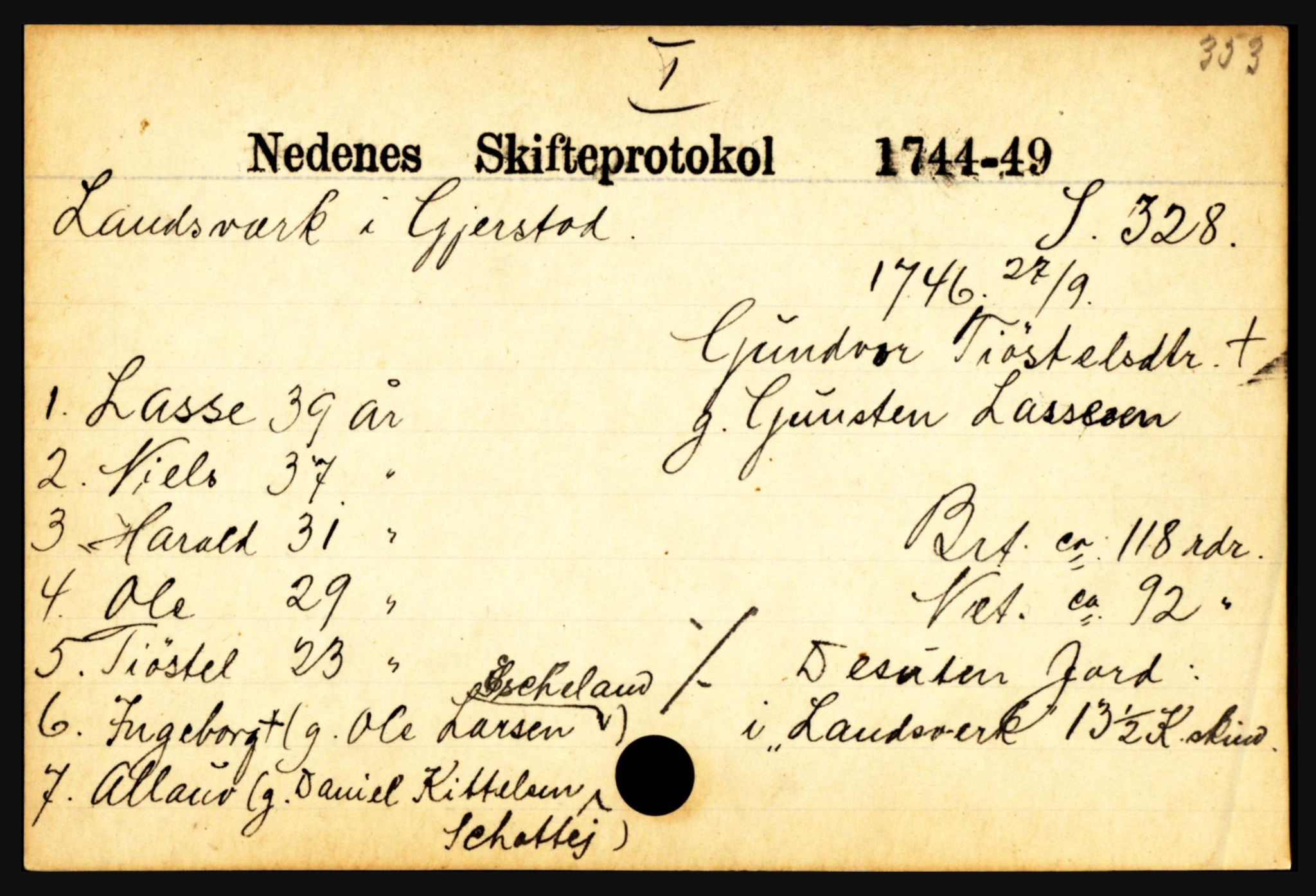 Nedenes sorenskriveri før 1824, AV/SAK-1221-0007/H, p. 16673