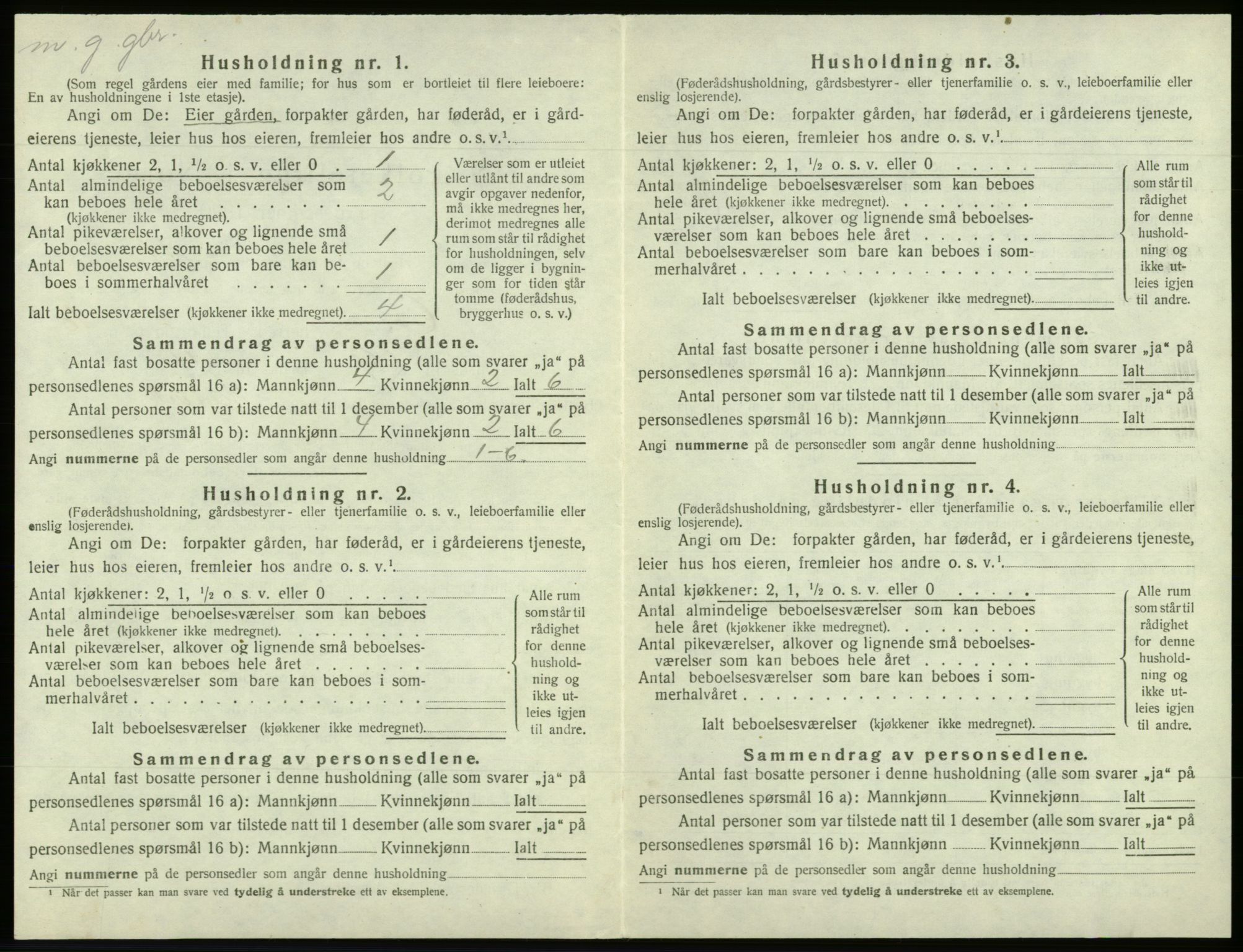 SAB, 1920 census for Os, 1920, p. 1084