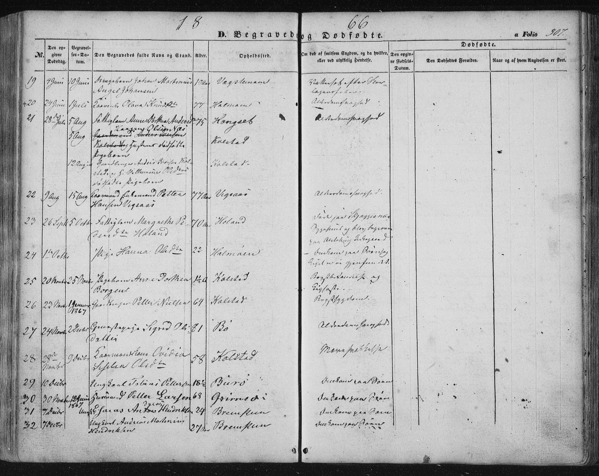 Ministerialprotokoller, klokkerbøker og fødselsregistre - Nordland, AV/SAT-A-1459/816/L0240: Parish register (official) no. 816A06, 1846-1870, p. 307