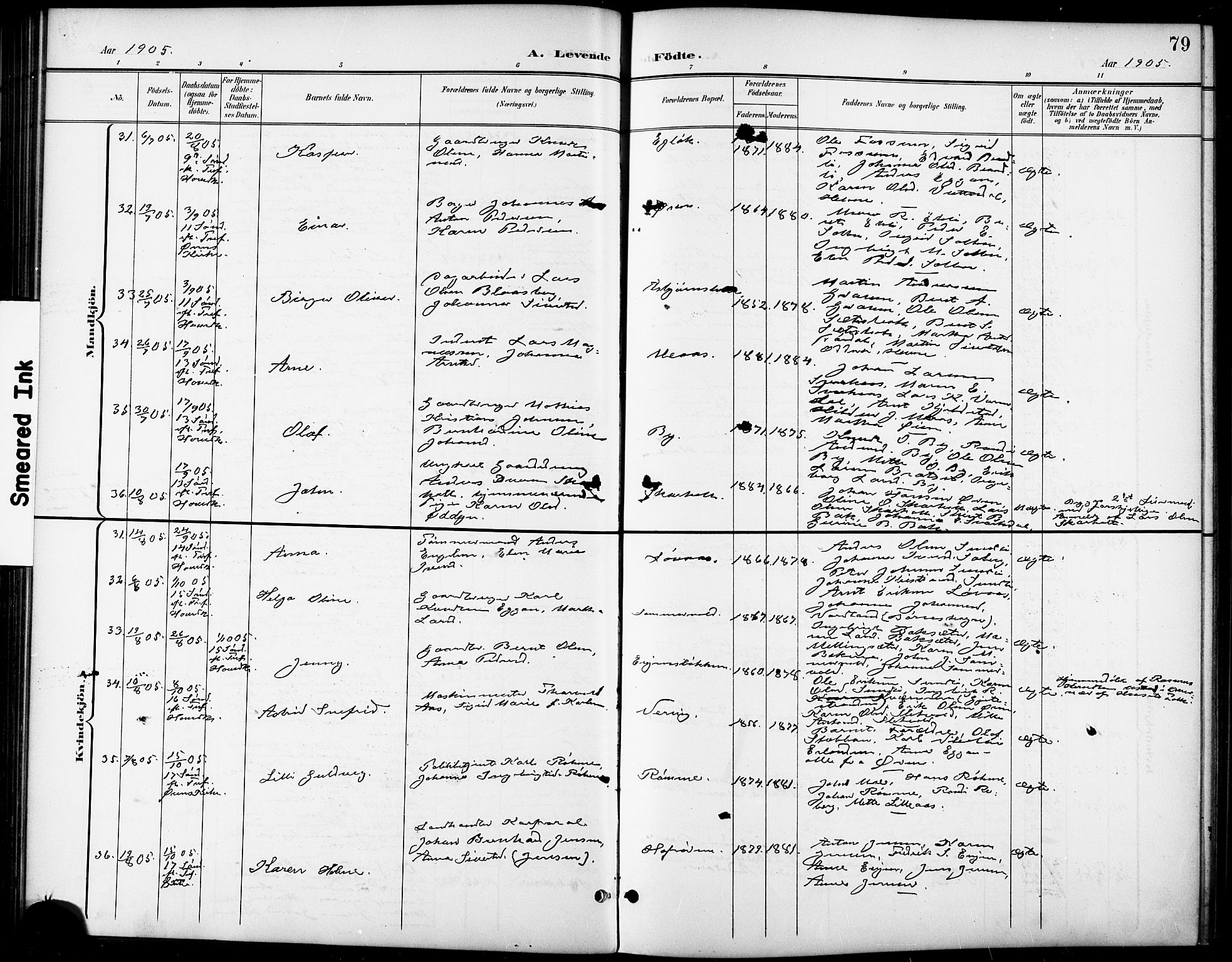 Ministerialprotokoller, klokkerbøker og fødselsregistre - Sør-Trøndelag, AV/SAT-A-1456/668/L0819: Parish register (copy) no. 668C08, 1899-1912, p. 79