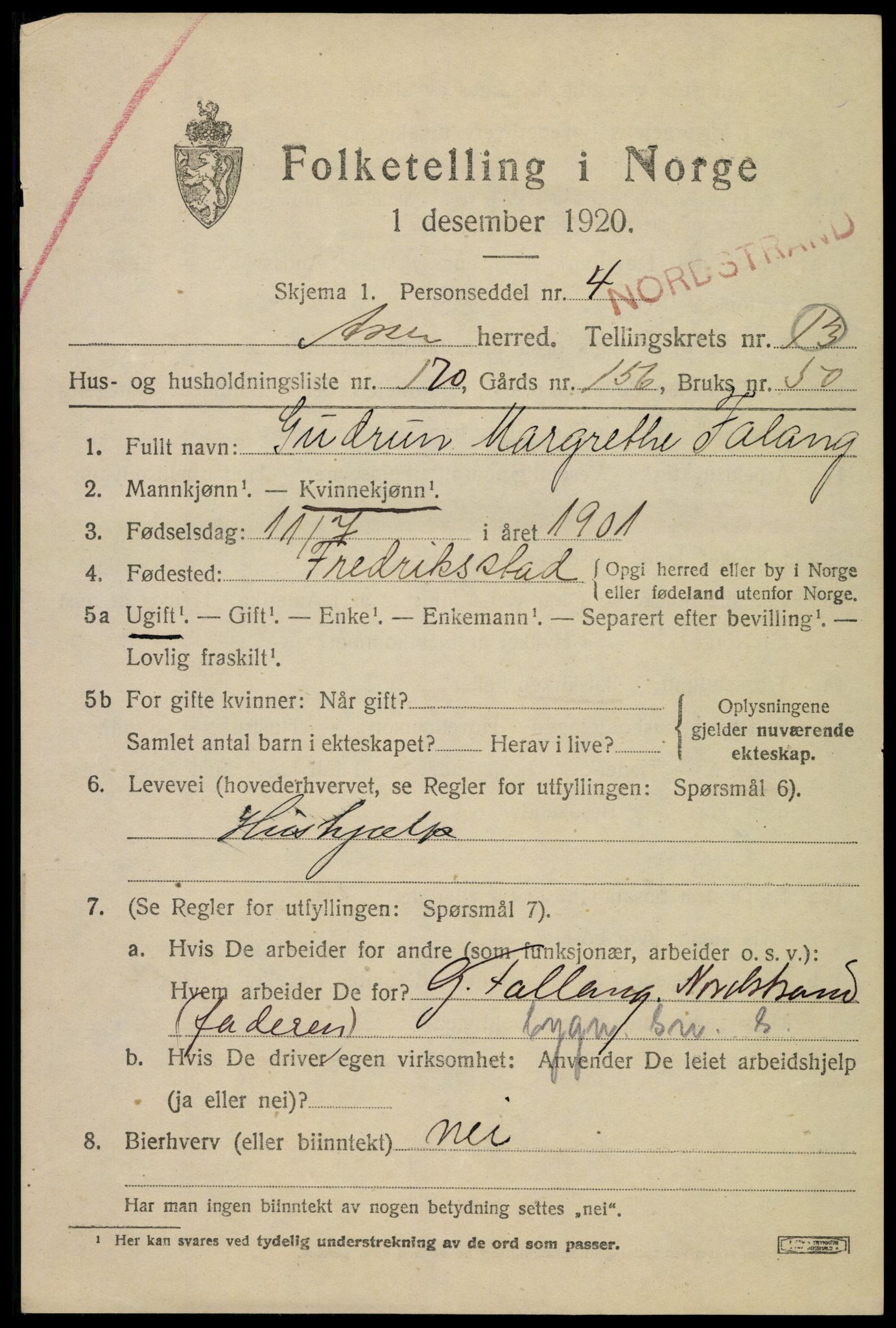 SAO, 1920 census for Aker, 1920, p. 81634