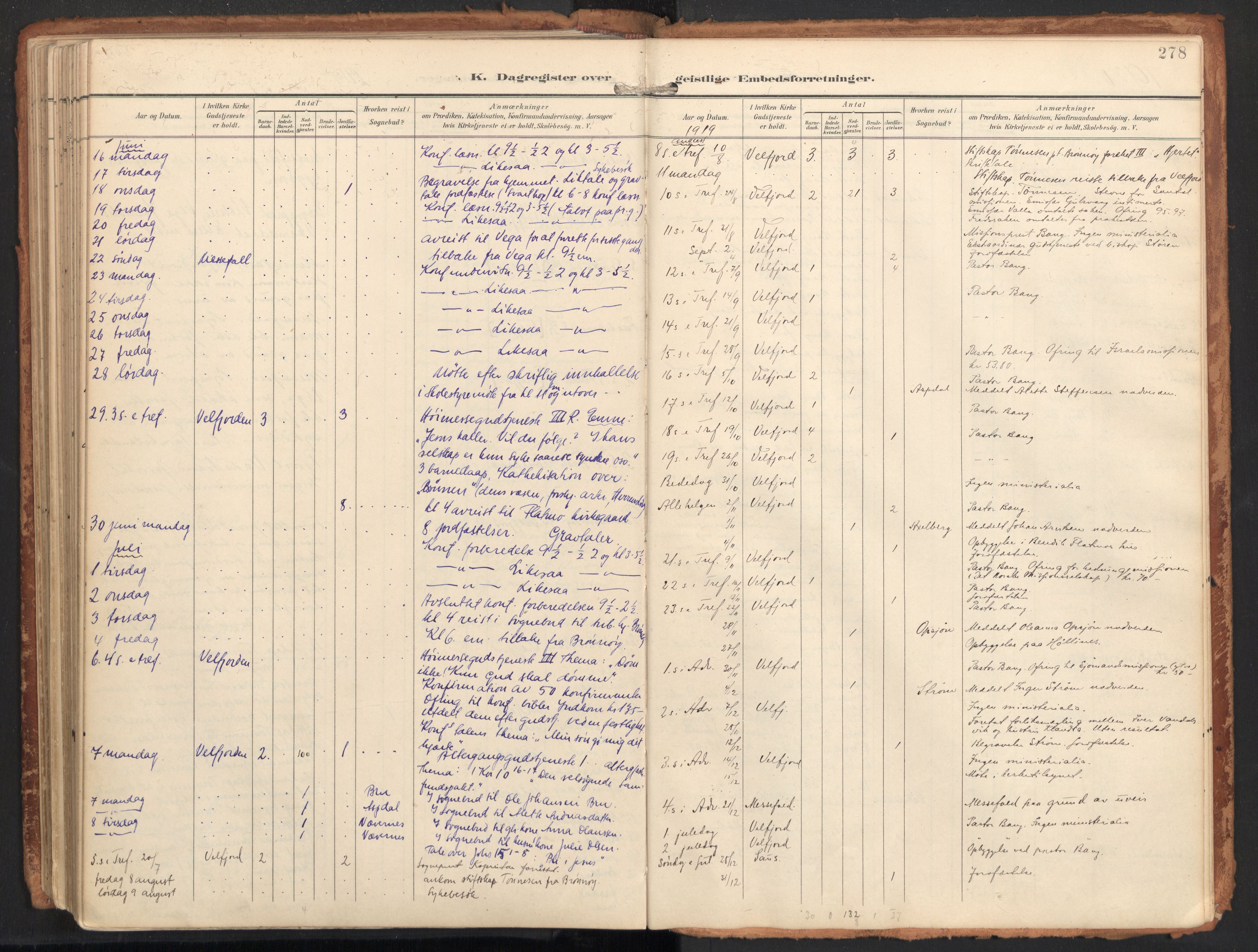 Ministerialprotokoller, klokkerbøker og fødselsregistre - Nordland, AV/SAT-A-1459/814/L0227: Parish register (official) no. 814A08, 1899-1920, p. 278