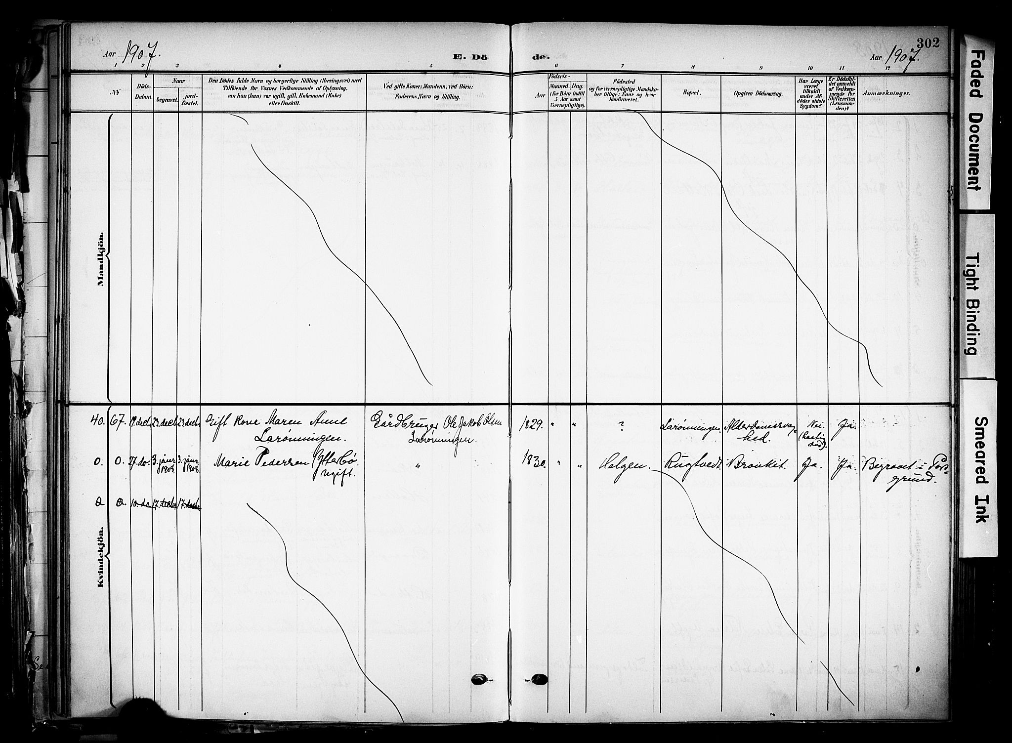 Solum kirkebøker, SAKO/A-306/F/Fa/L0011: Parish register (official) no. I 11, 1898-1909, p. 302