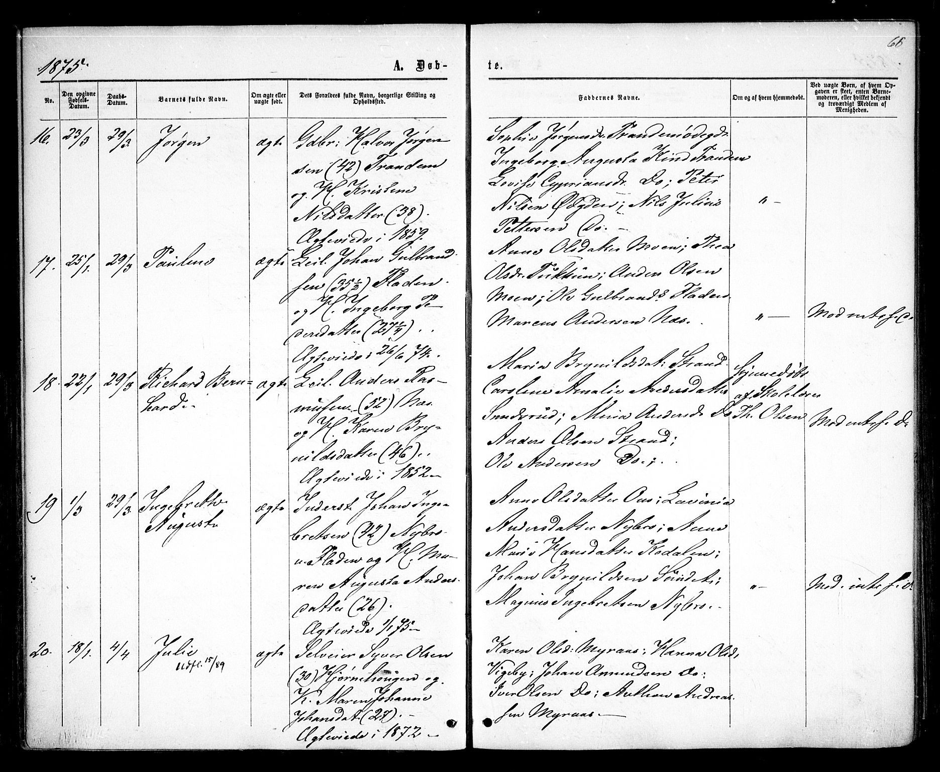 Rødenes prestekontor Kirkebøker, AV/SAO-A-2005/F/Fa/L0008: Parish register (official) no. I 8, 1869-1879, p. 68