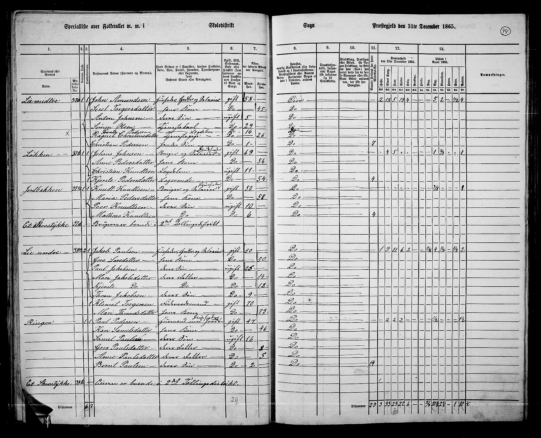 RA, 1865 census for Øyer, 1865, p. 41