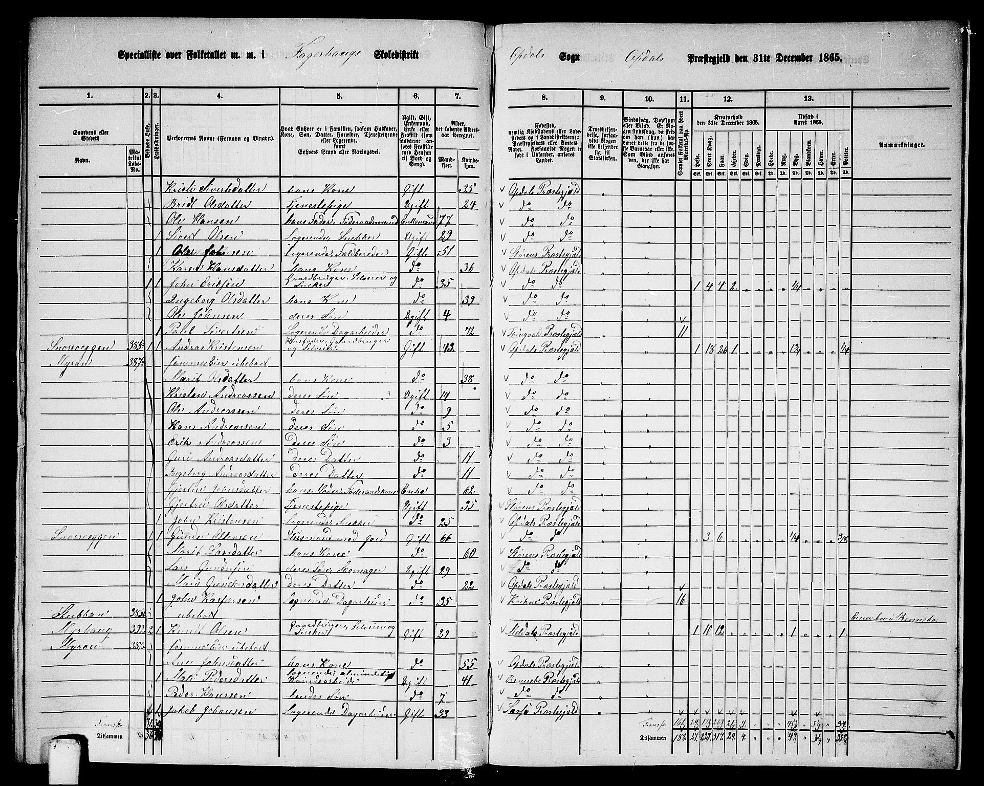 RA, 1865 census for Oppdal, 1865, p. 192