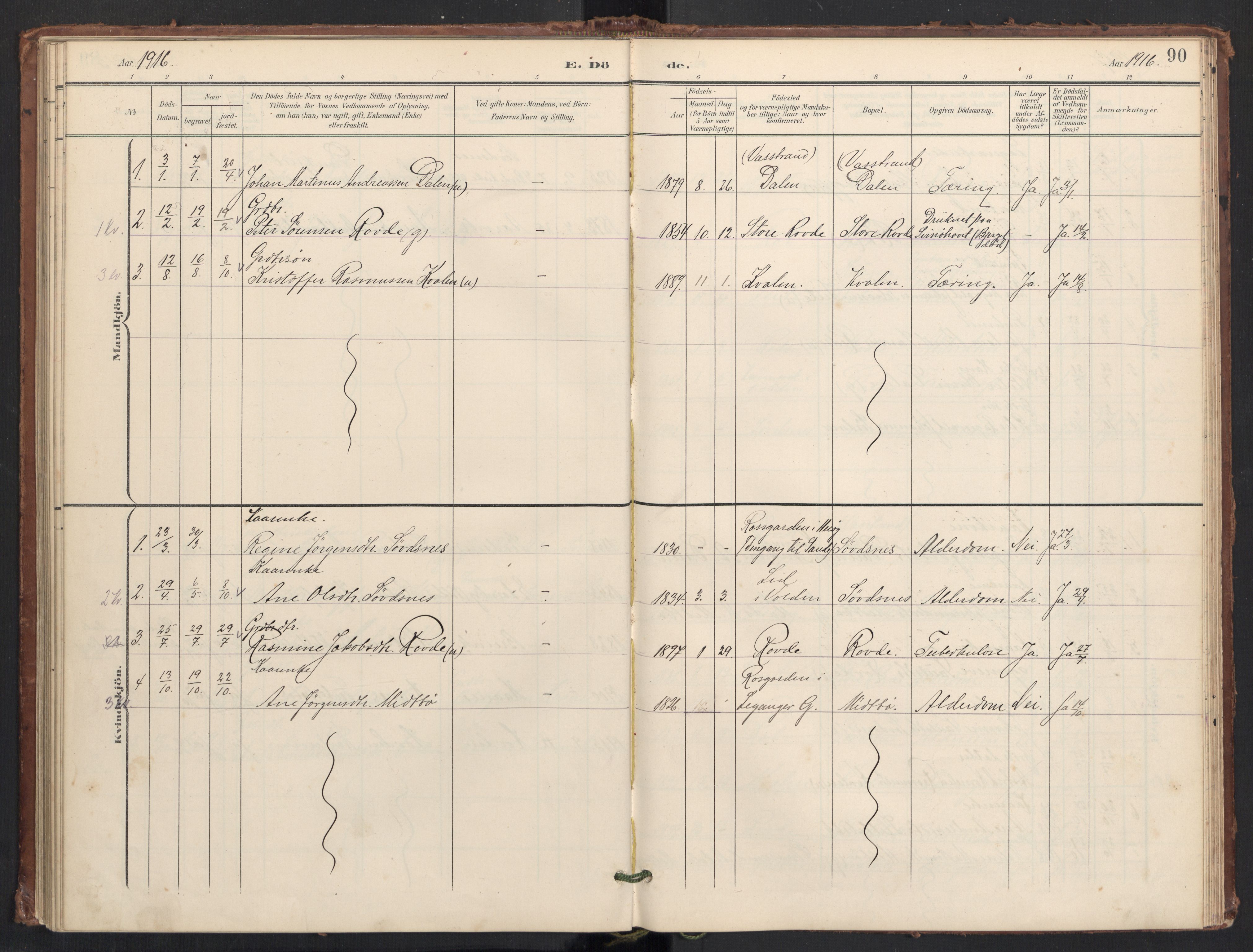 Ministerialprotokoller, klokkerbøker og fødselsregistre - Møre og Romsdal, AV/SAT-A-1454/504/L0057: Parish register (official) no. 504A04, 1902-1919, p. 90