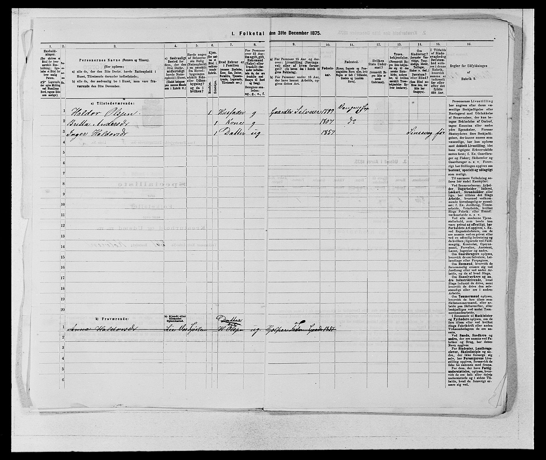 SAB, 1875 census for 1235P Voss, 1875, p. 909