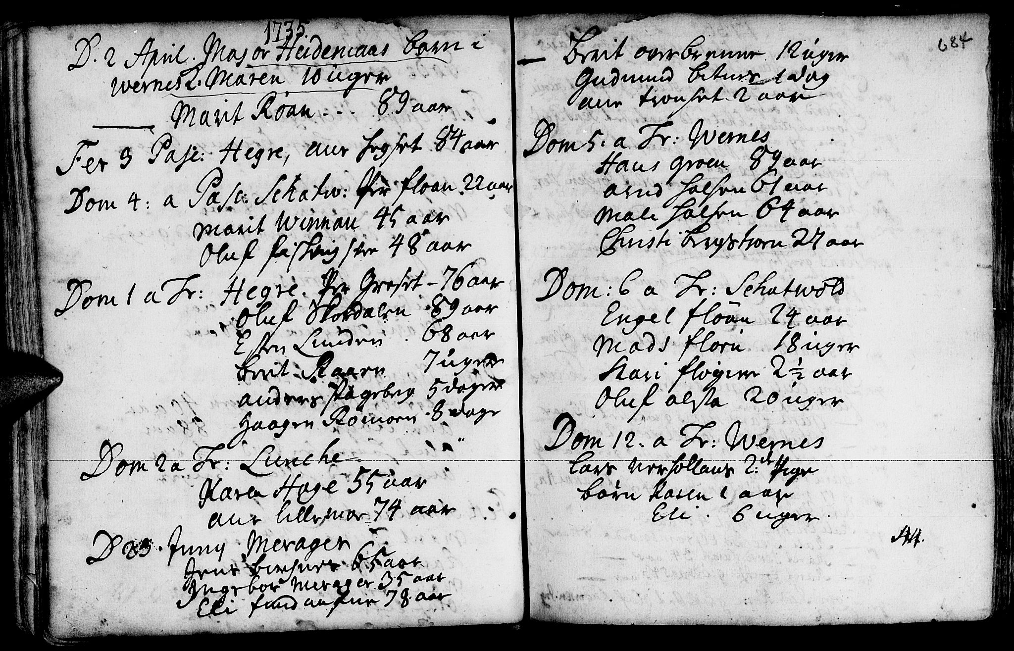 Ministerialprotokoller, klokkerbøker og fødselsregistre - Nord-Trøndelag, SAT/A-1458/709/L0055: Parish register (official) no. 709A03, 1730-1739, p. 683-684