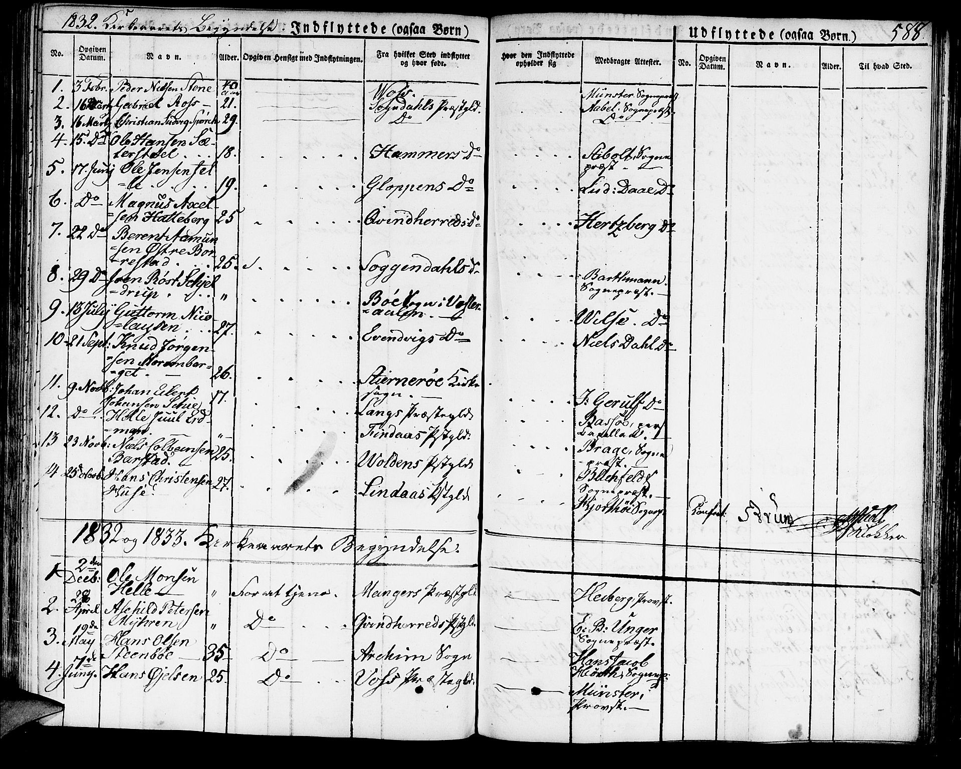 Domkirken sokneprestembete, SAB/A-74801/H/Haa/L0012: Parish register (official) no. A 12, 1821-1840, p. 588