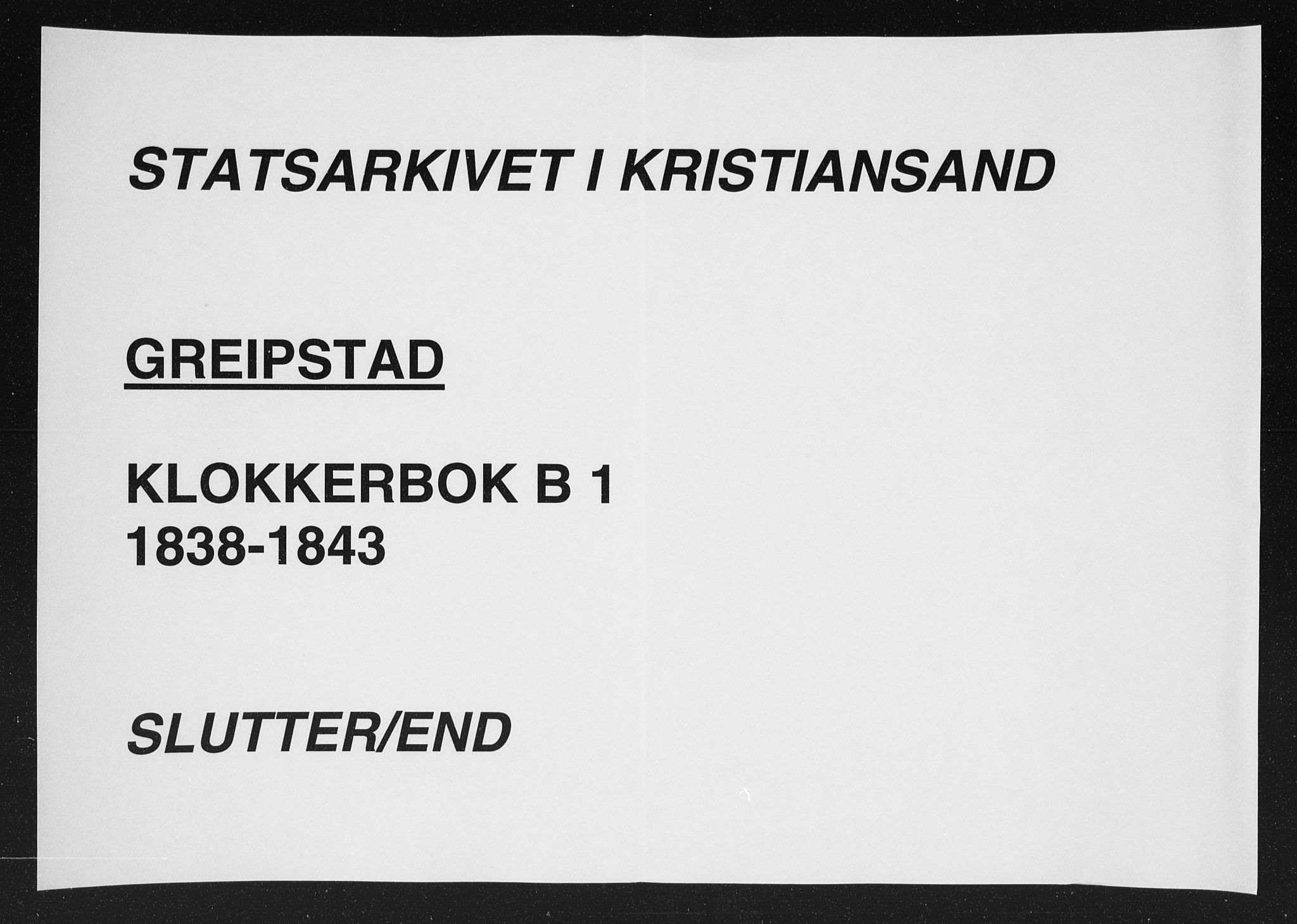 Søgne sokneprestkontor, AV/SAK-1111-0037/F/Fb/Fba/L0001: Parish register (copy) no. B 1, 1838-1843