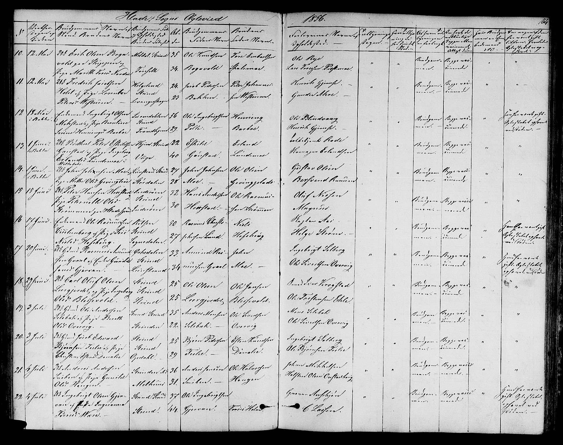Ministerialprotokoller, klokkerbøker og fødselsregistre - Sør-Trøndelag, SAT/A-1456/606/L0310: Parish register (copy) no. 606C06, 1850-1859, p. 164