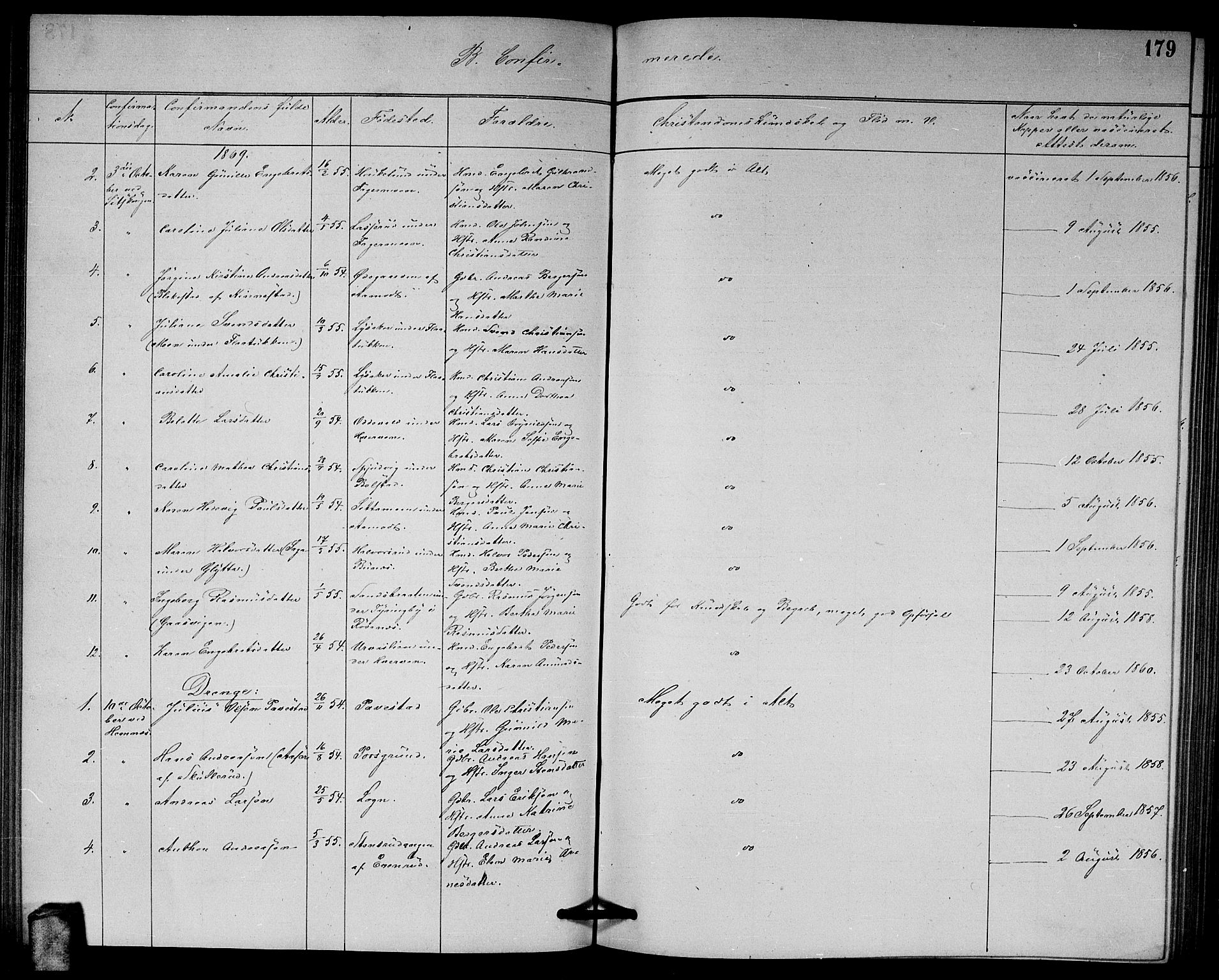 Høland prestekontor Kirkebøker, AV/SAO-A-10346a/G/Ga/L0006: Parish register (copy) no. I 6, 1869-1879, p. 179