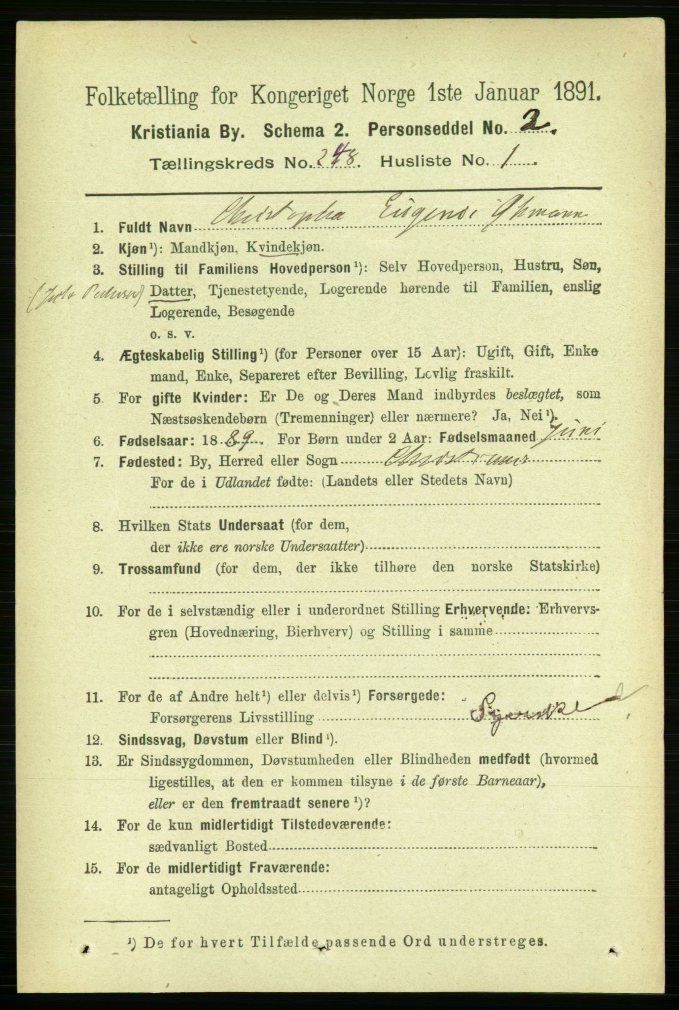 RA, 1891 census for 0301 Kristiania, 1891, p. 151148