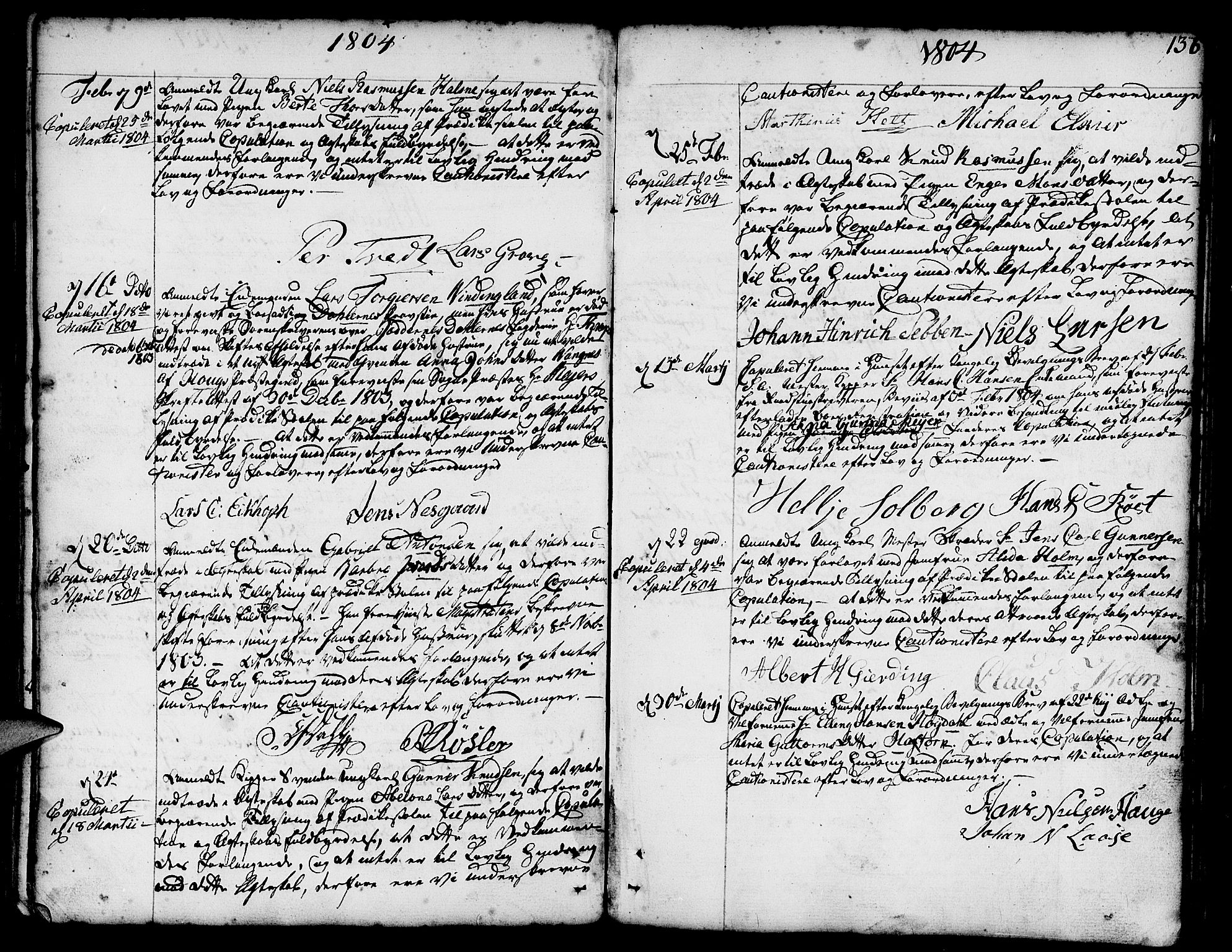 Nykirken Sokneprestembete, SAB/A-77101/H/Haa/L0008: Parish register (official) no. A 8, 1776-1814, p. 136