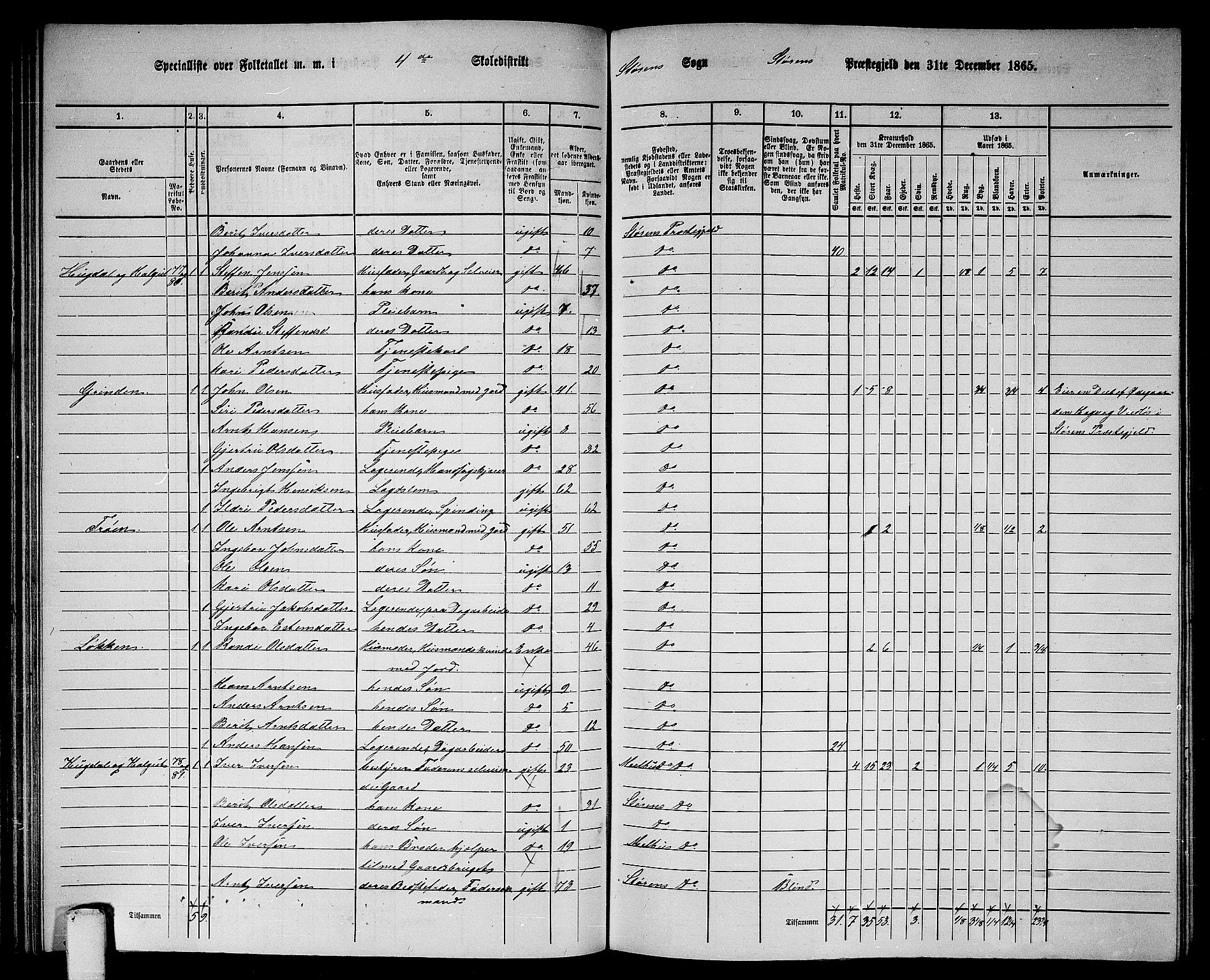 RA, 1865 census for Støren, 1865, p. 77