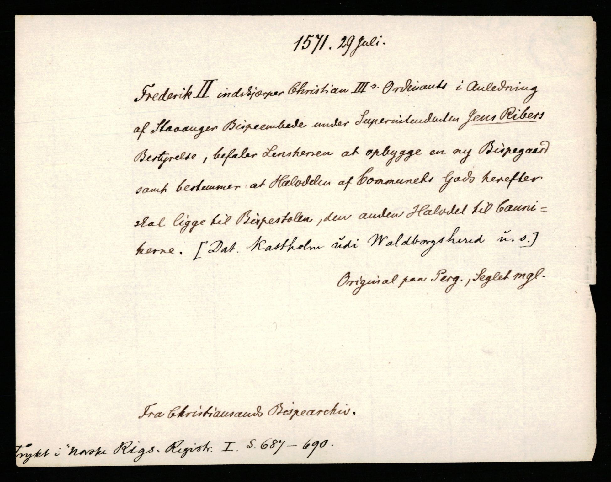 Riksarkivets diplomsamling, AV/RA-EA-5965/F35/F35b/L0002: Riksarkivets diplomer, seddelregister, 1567-1583, p. 105