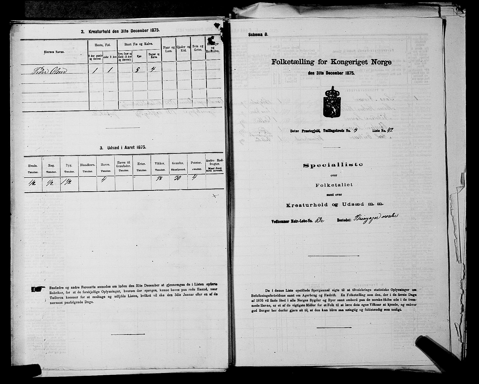 SAKO, 1875 census for 0715P Botne, 1875, p. 308