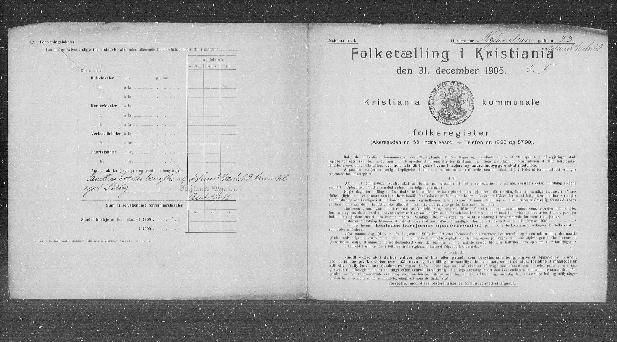 OBA, Municipal Census 1905 for Kristiania, 1905, p. 38993