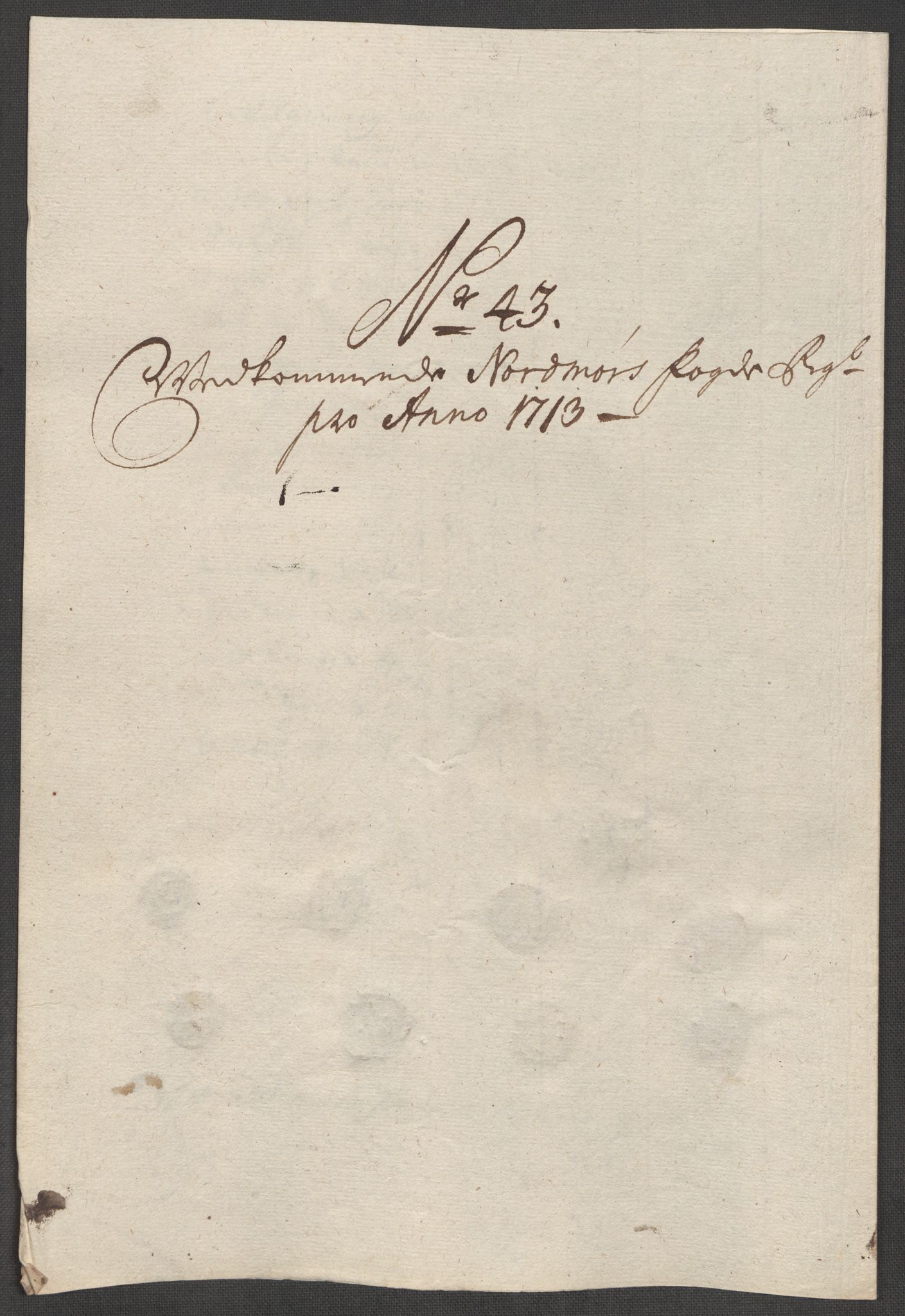 Rentekammeret inntil 1814, Reviderte regnskaper, Fogderegnskap, AV/RA-EA-4092/R56/L3747: Fogderegnskap Nordmøre, 1713, p. 235