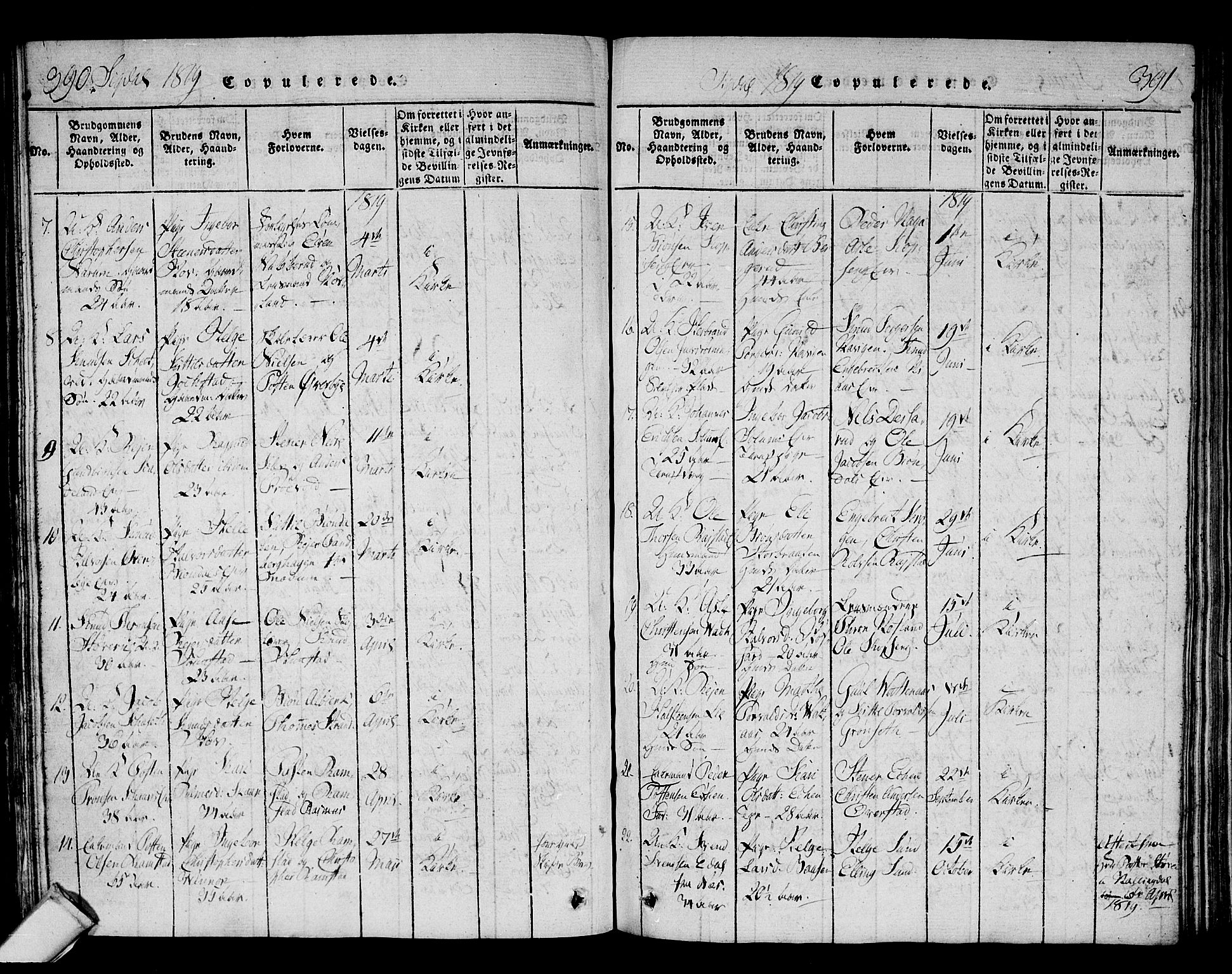 Sigdal kirkebøker, AV/SAKO-A-245/F/Fa/L0005: Parish register (official) no. I 5 /1, 1815-1829, p. 390-391