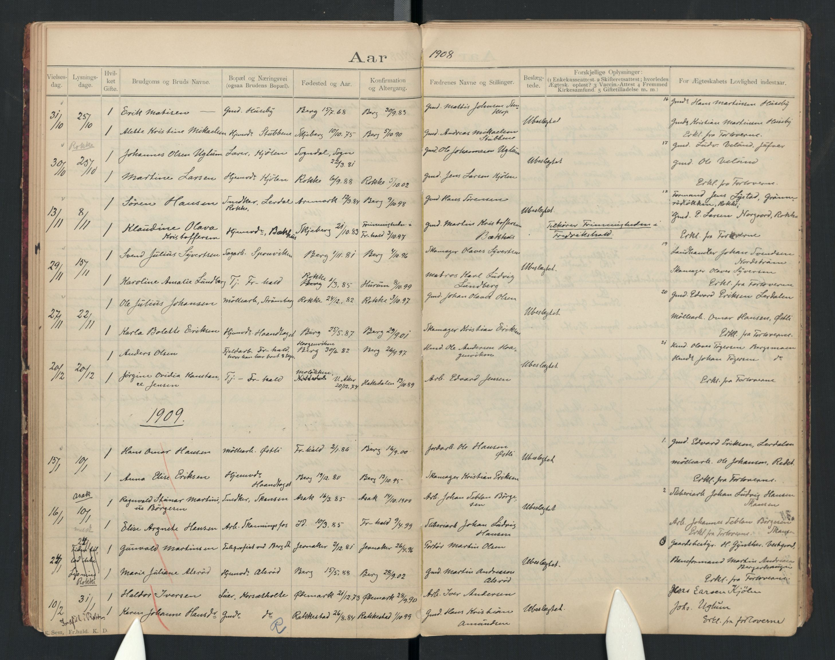 Berg prestekontor Kirkebøker, AV/SAO-A-10902/H/Ha/L0001a: Banns register no. I 1a, 1894-1922