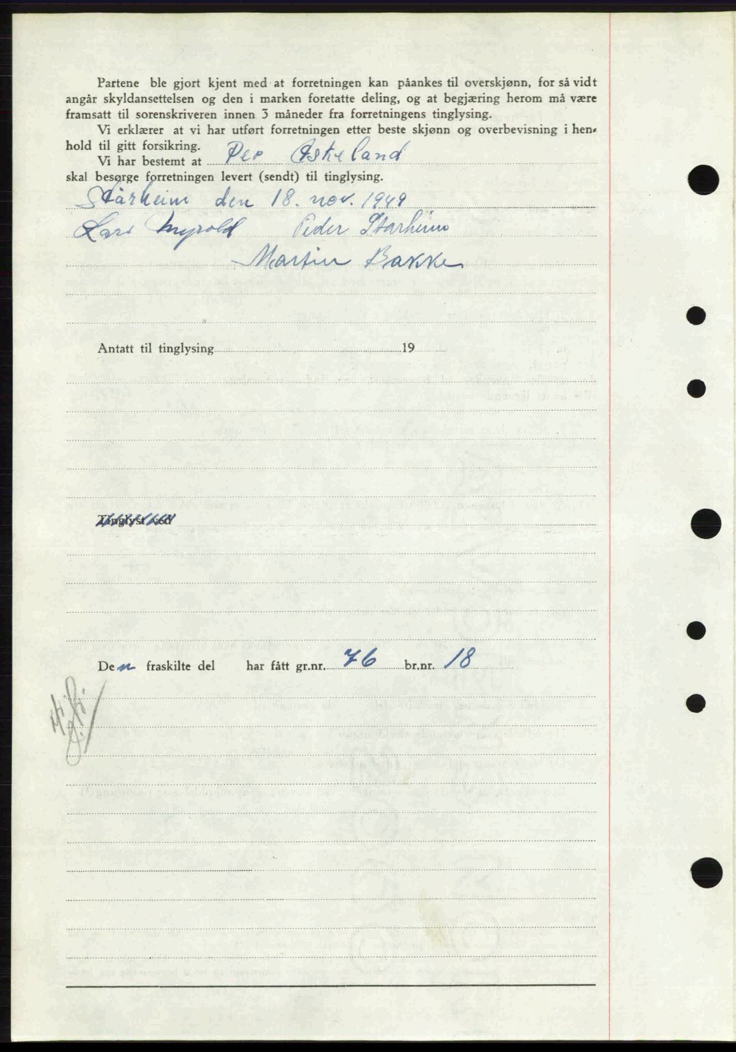 Nordfjord sorenskriveri, SAB/A-2801/02/02b/02bj/L0016a: Mortgage book no. A16 I, 1949-1950, Diary no: : 69/1950