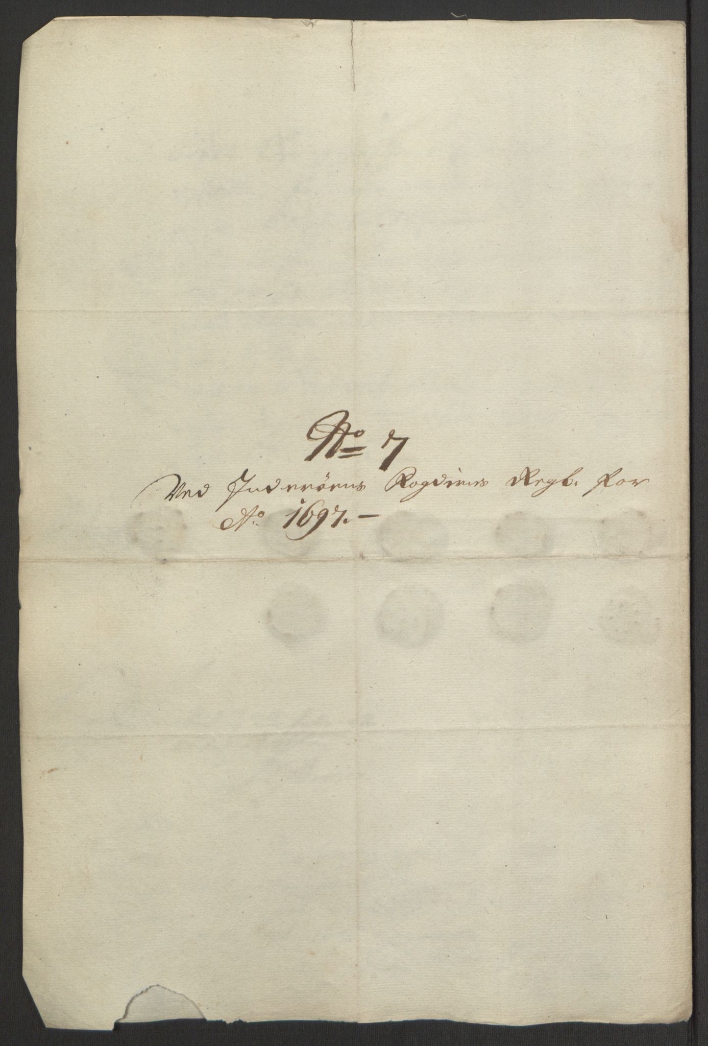 Rentekammeret inntil 1814, Reviderte regnskaper, Fogderegnskap, RA/EA-4092/R63/L4309: Fogderegnskap Inderøy, 1695-1697, p. 531