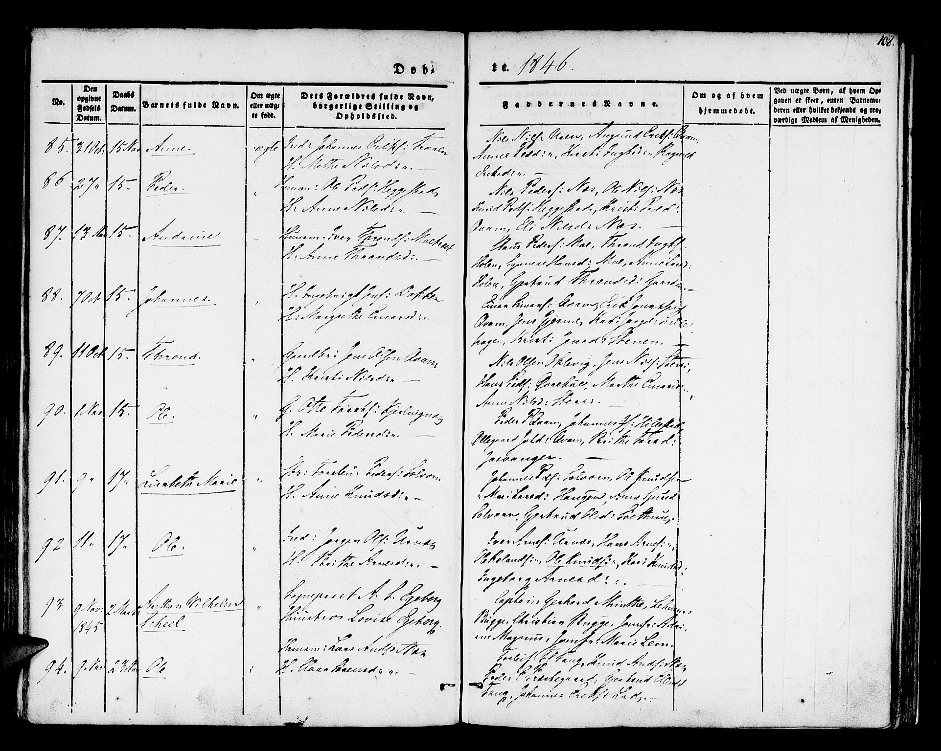 Hafslo sokneprestembete, SAB/A-80301/H/Haa/Haaa/L0005: Parish register (official) no. A 5, 1834-1852, p. 108