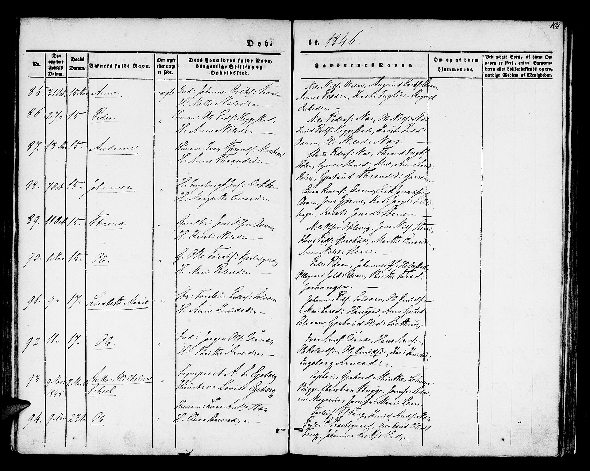 Hafslo sokneprestembete, AV/SAB-A-80301/H/Haa/Haaa/L0005: Parish register (official) no. A 5, 1834-1852, p. 108