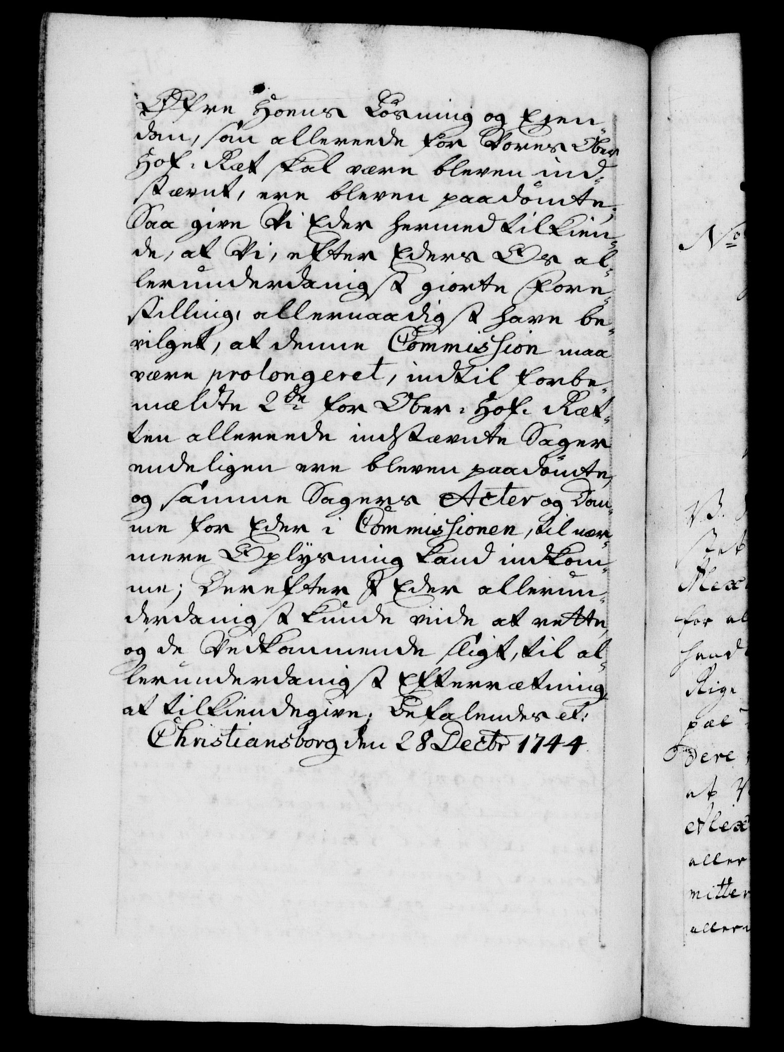 Danske Kanselli 1572-1799, AV/RA-EA-3023/F/Fc/Fca/Fcab/L0030: Norske tegnelser, 1744-1746, p. 312b