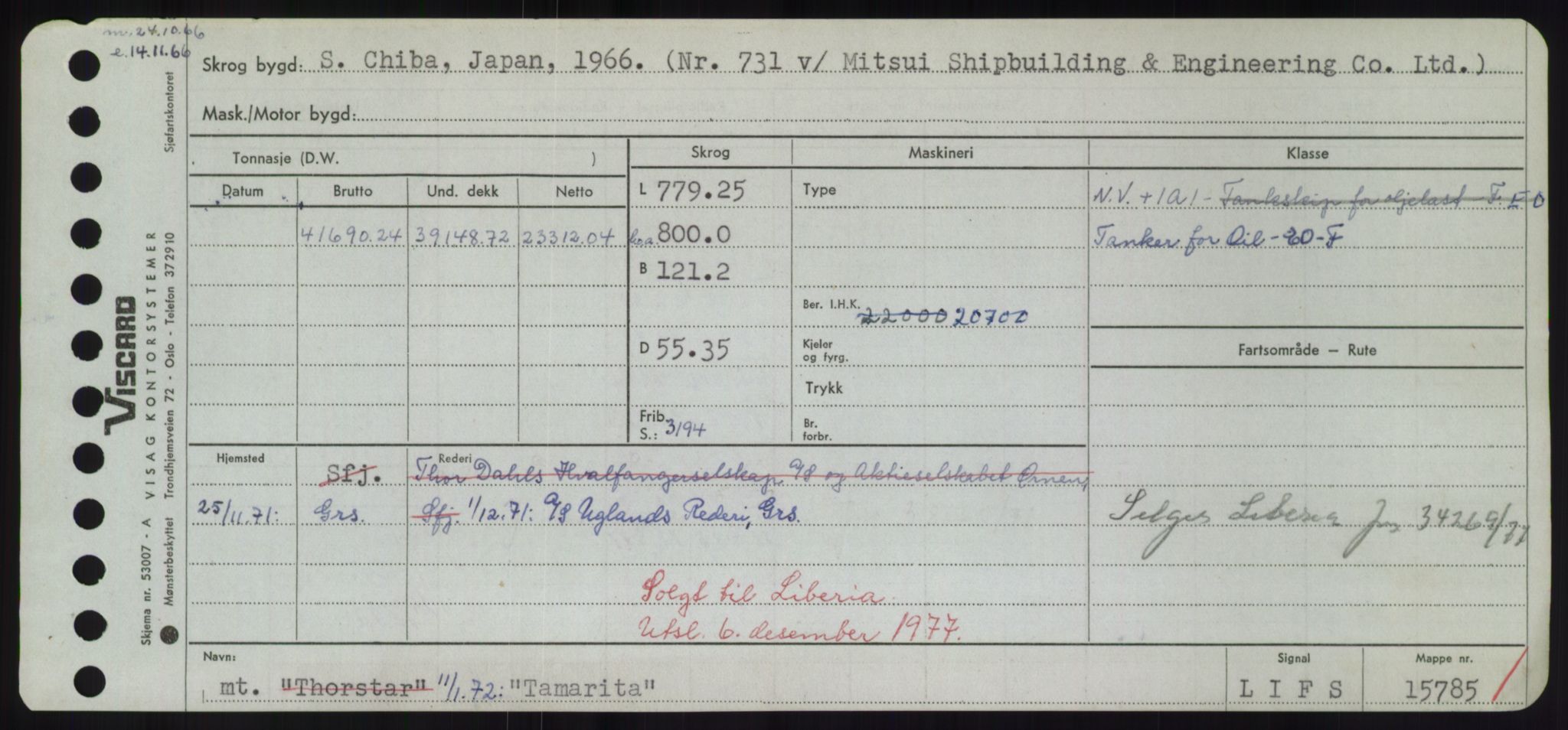 Sjøfartsdirektoratet med forløpere, Skipsmålingen, RA/S-1627/H/Hd/L0038: Fartøy, T-Th, p. 117