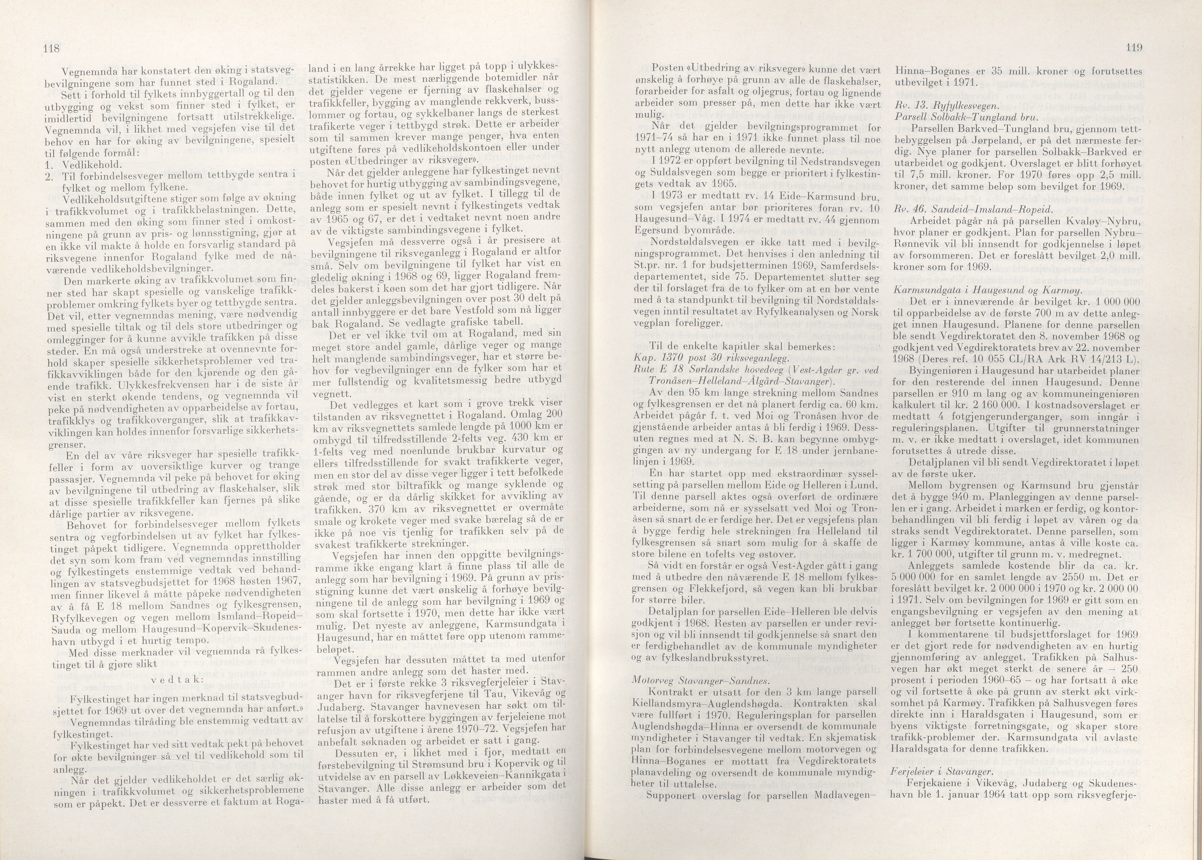 Rogaland fylkeskommune - Fylkesrådmannen , IKAR/A-900/A/Aa/Aaa/L0089: Møtebok , 1969, p. 118-119