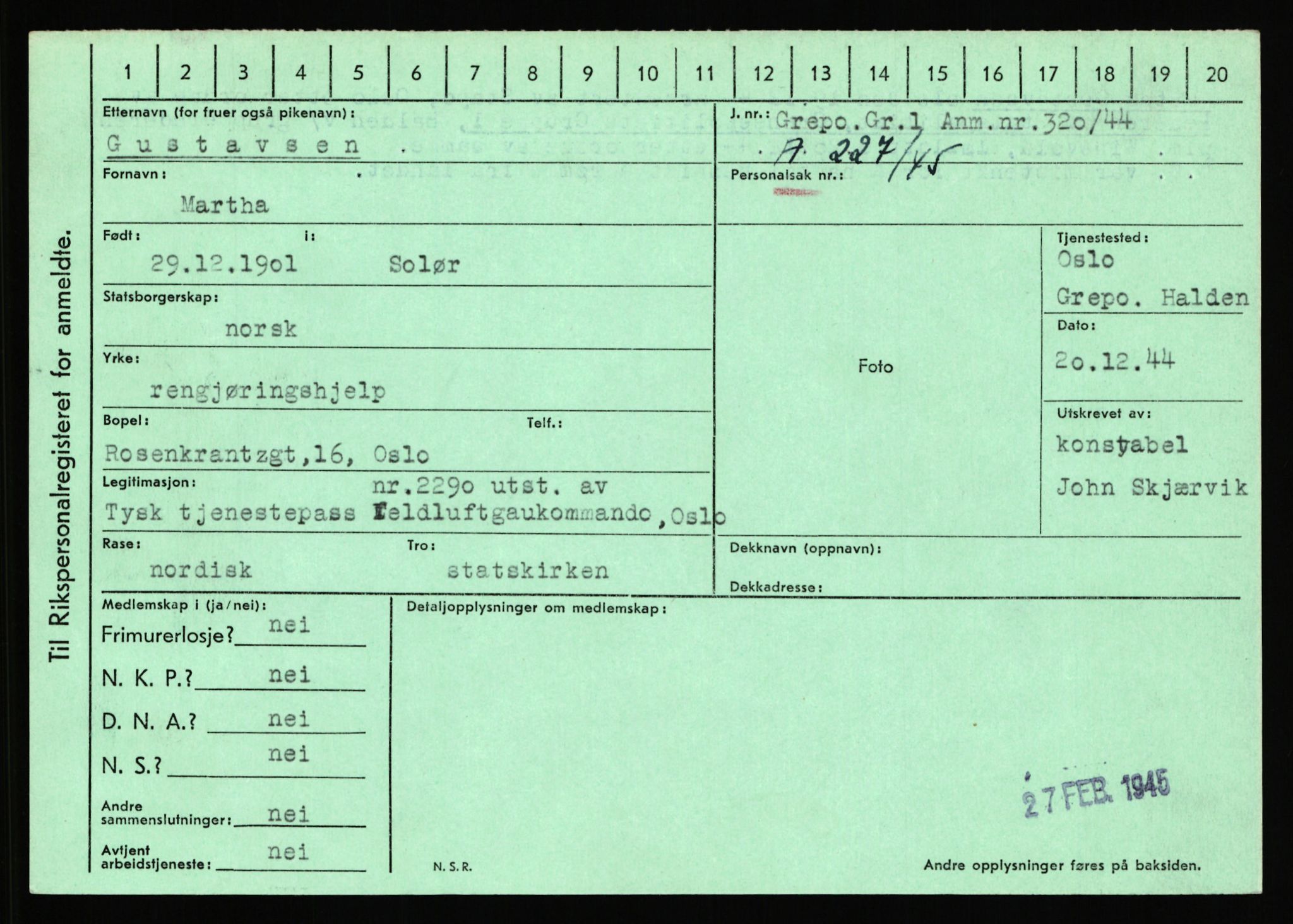 Statspolitiet - Hovedkontoret / Osloavdelingen, AV/RA-S-1329/C/Ca/L0005: Furali - Hamula, 1943-1945, p. 3294