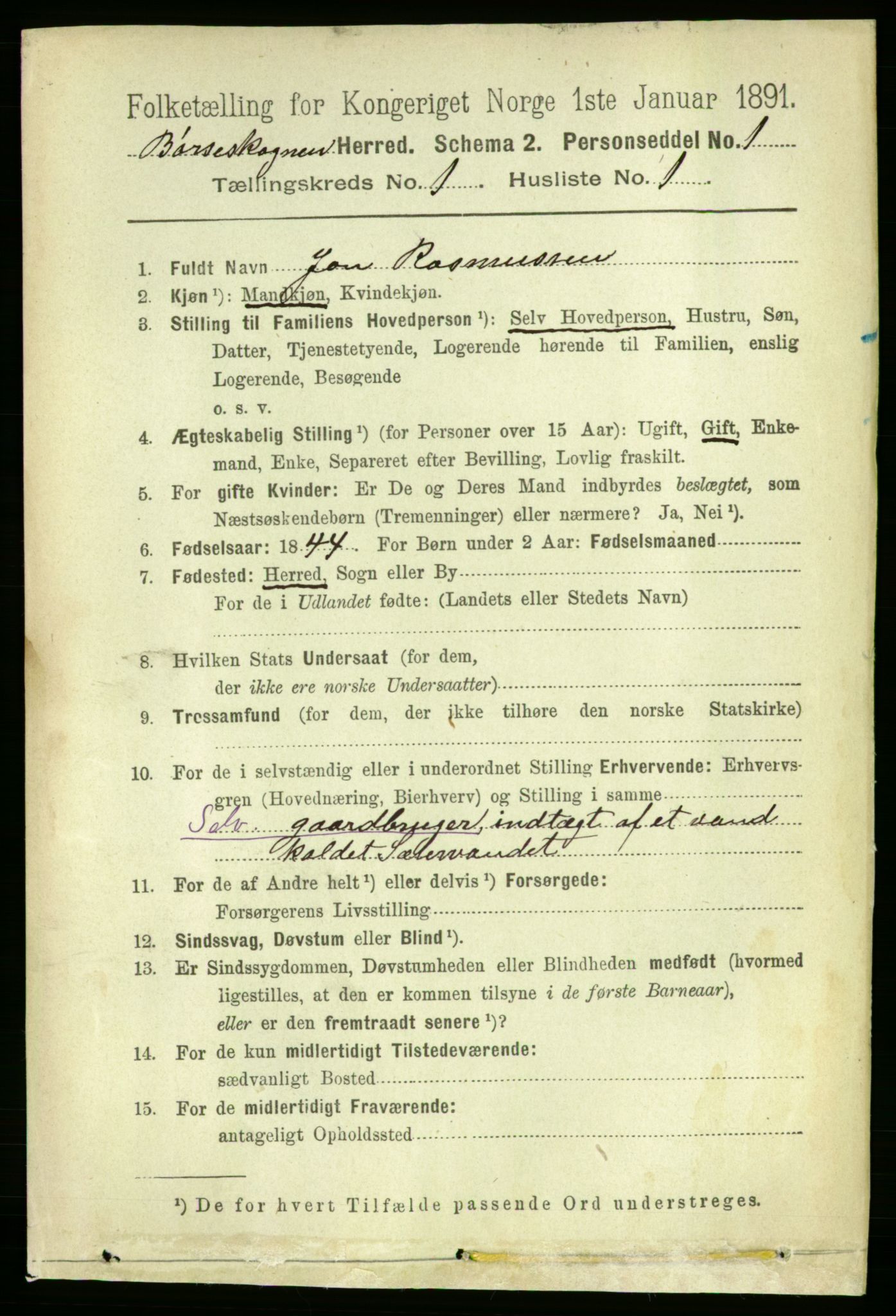 RA, 1891 census for 1657 Børseskogn, 1891, p. 154