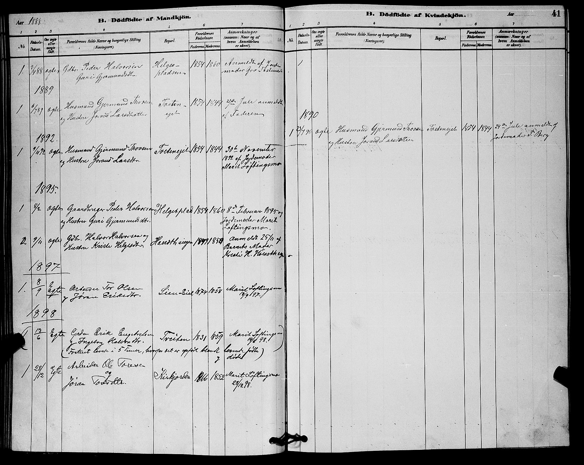 Rollag kirkebøker, SAKO/A-240/G/Gb/L0002: Parish register (copy) no. II 2, 1878-1898, p. 41