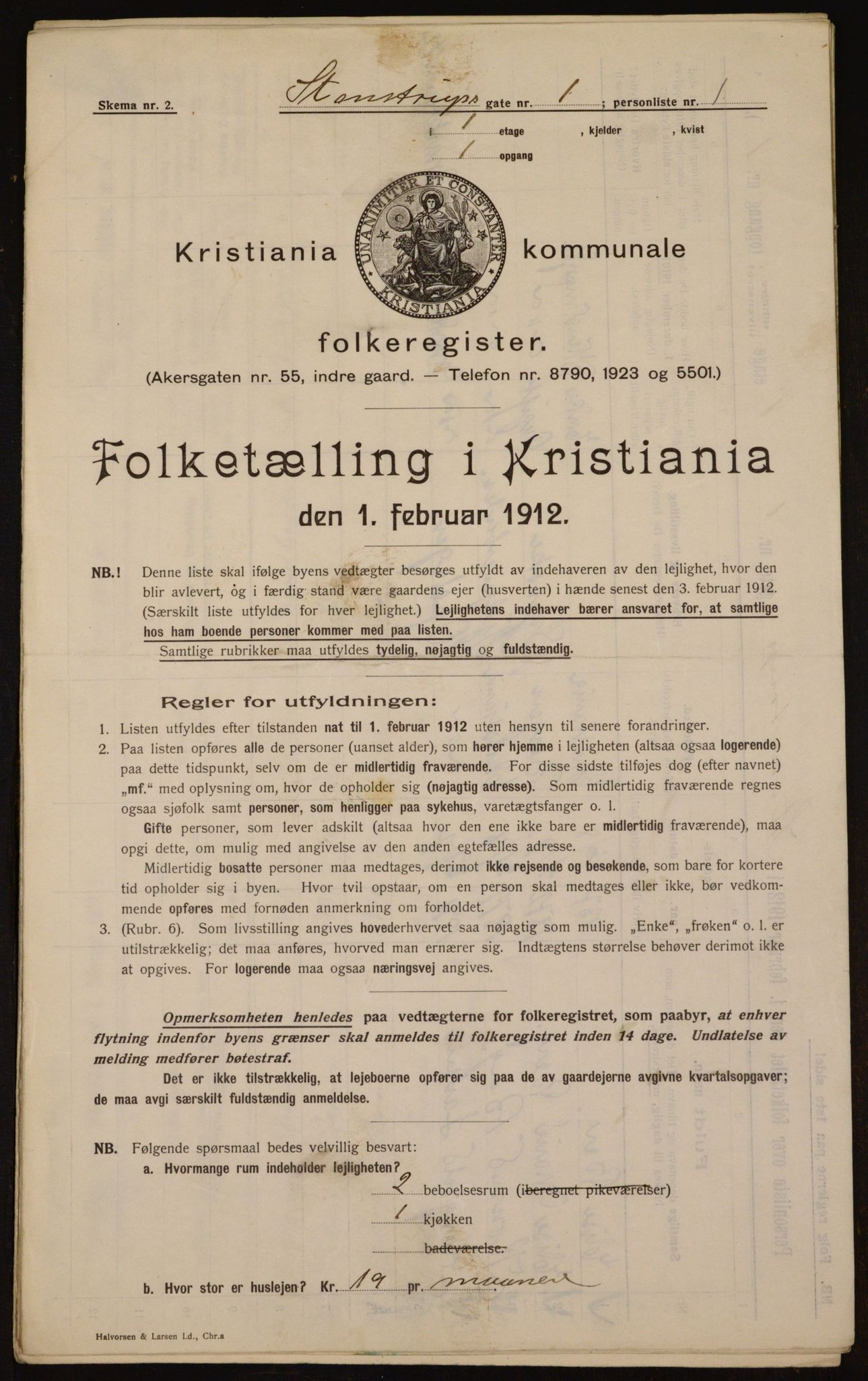 OBA, Municipal Census 1912 for Kristiania, 1912, p. 100915