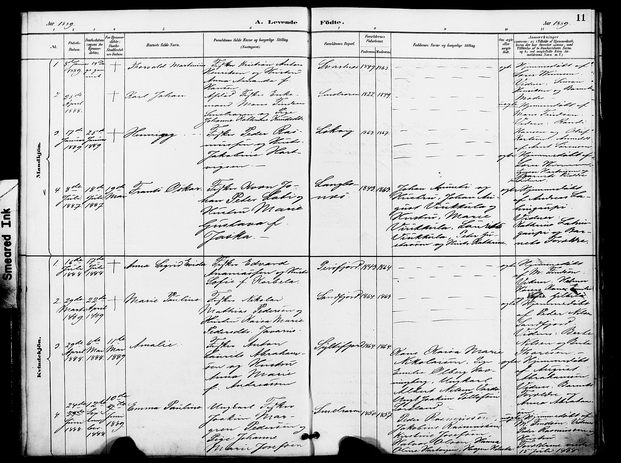 Vardø sokneprestkontor, SATØ/S-1332/H/Ha/L0009kirke: Parish register (official) no. 9, 1887-1898, p. 11