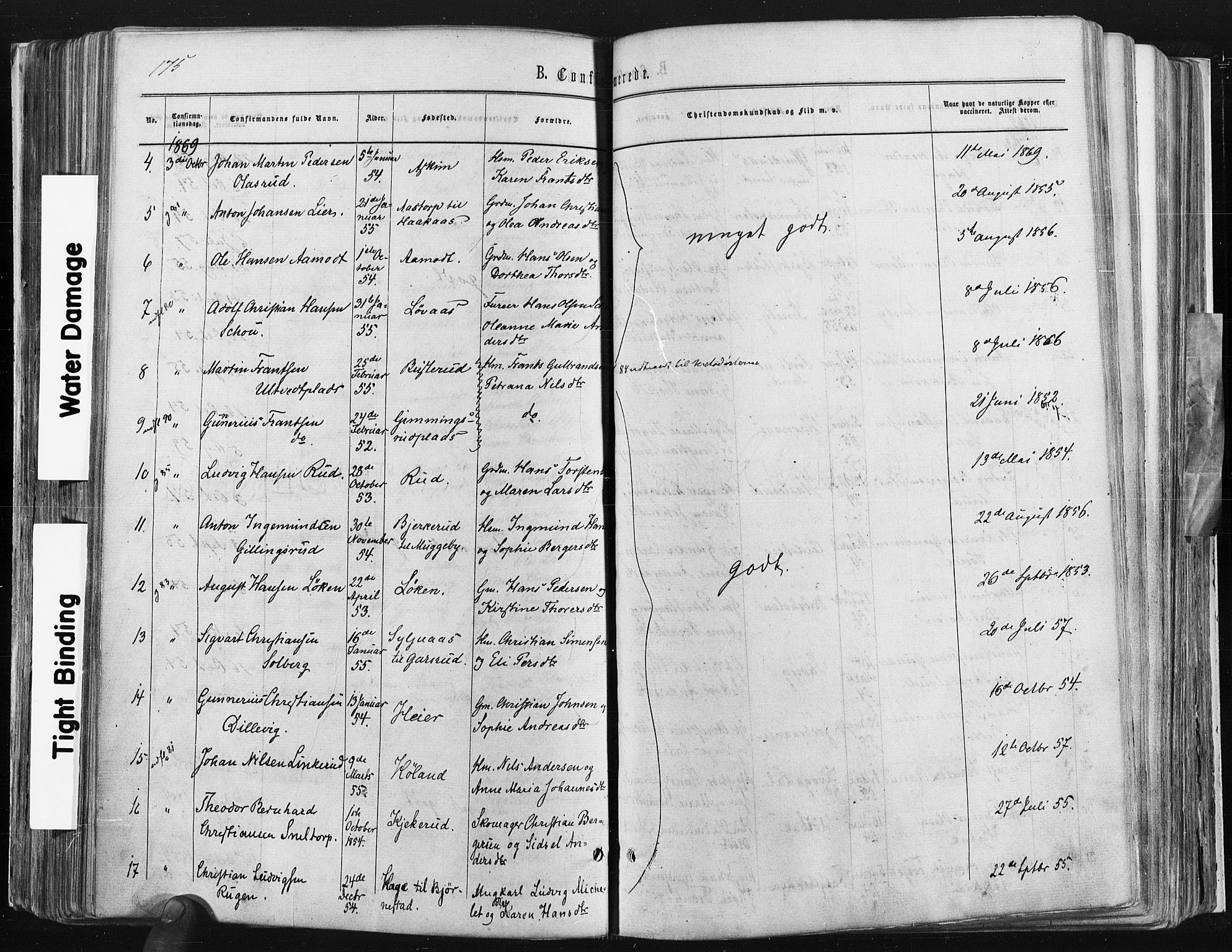 Trøgstad prestekontor Kirkebøker, SAO/A-10925/F/Fa/L0009: Parish register (official) no. I 9, 1865-1877, p. 175