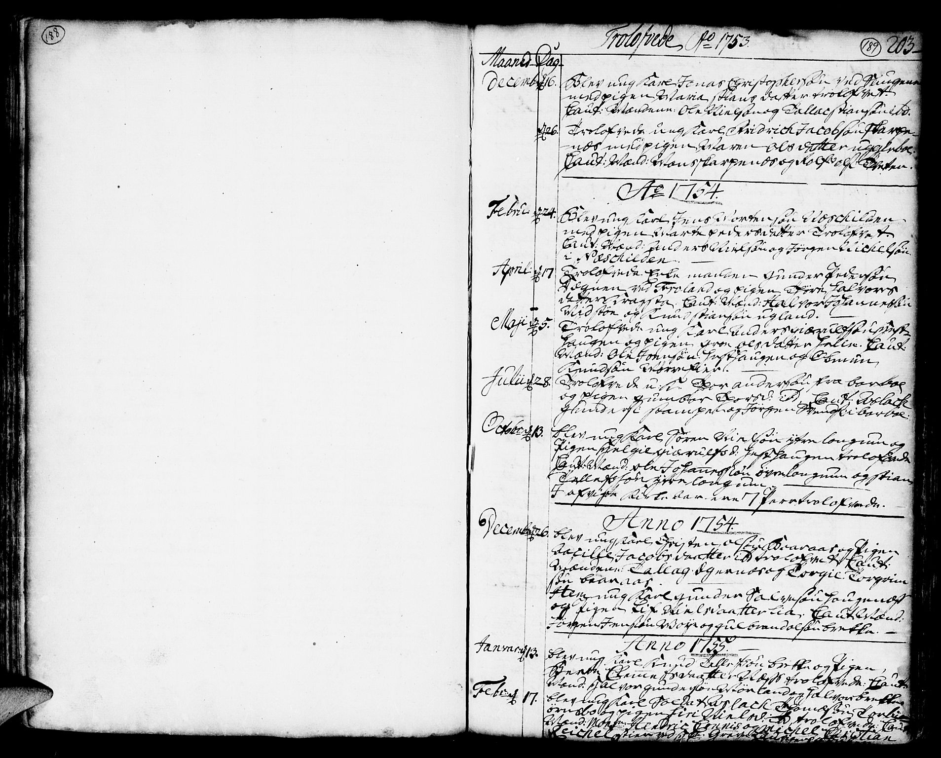 Austre Moland sokneprestkontor, SAK/1111-0001/F/Fa/Faa/L0002: Parish register (official) no. A 2, 1747-1808, p. 188-189