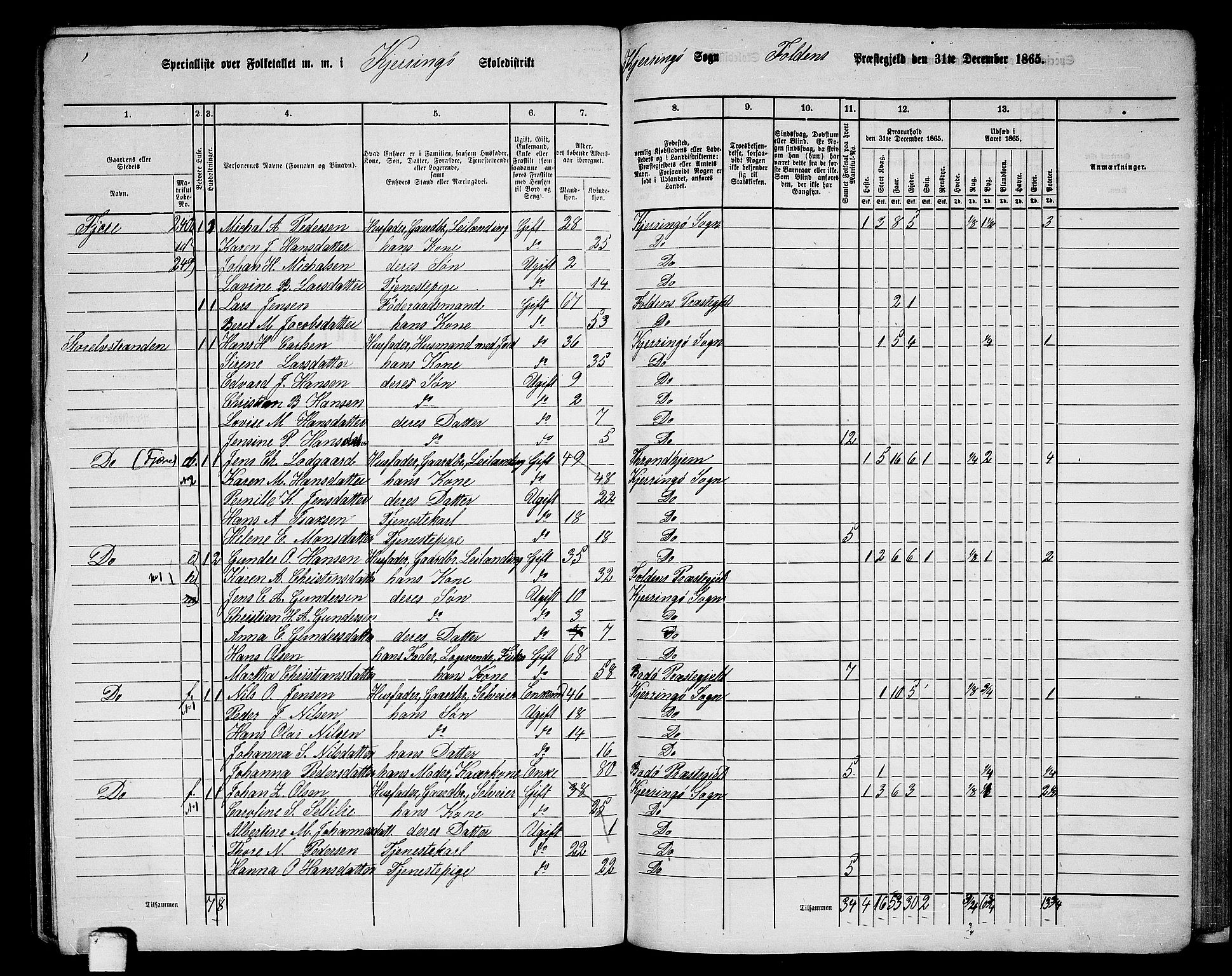 RA, 1865 census for Folda, 1865, p. 133