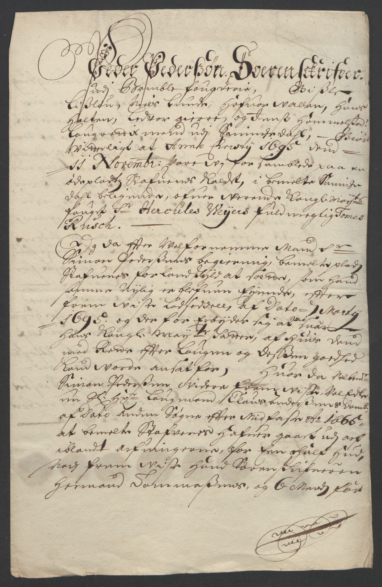 Rentekammeret inntil 1814, Reviderte regnskaper, Fogderegnskap, RA/EA-4092/R36/L2093: Fogderegnskap Øvre og Nedre Telemark og Bamble, 1695, p. 443