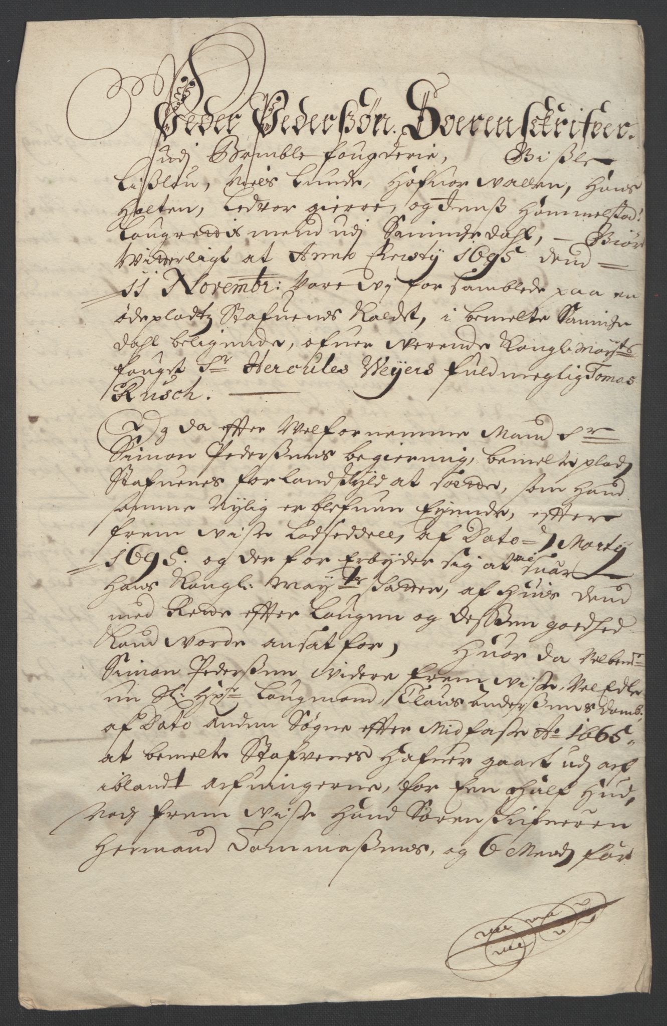 Rentekammeret inntil 1814, Reviderte regnskaper, Fogderegnskap, AV/RA-EA-4092/R36/L2093: Fogderegnskap Øvre og Nedre Telemark og Bamble, 1695, p. 443