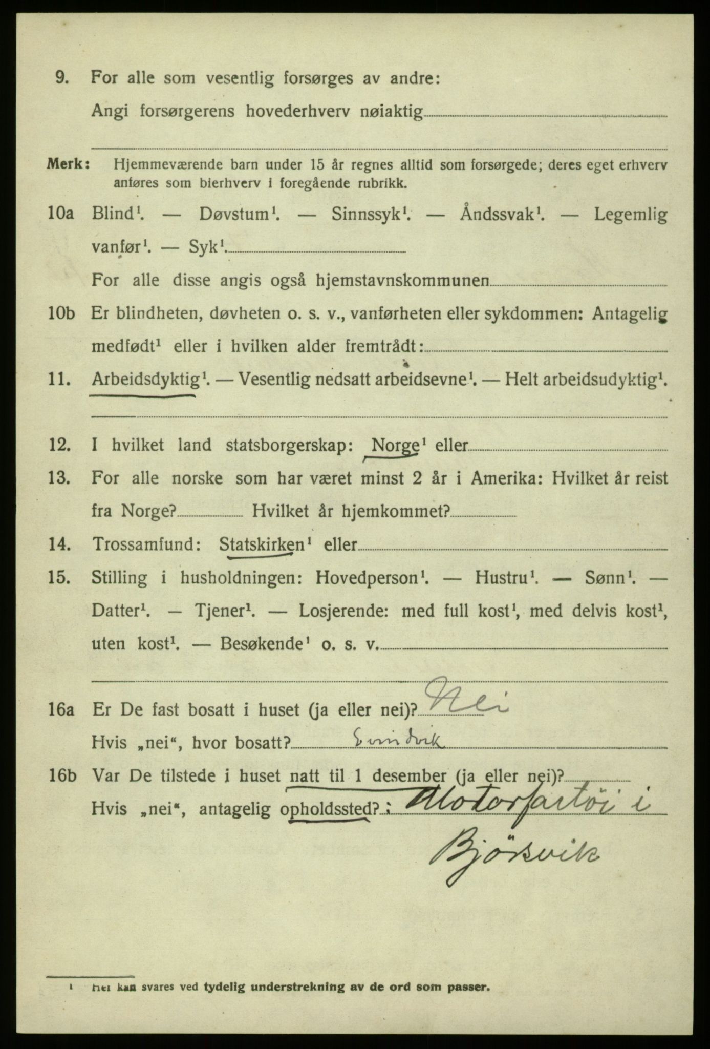 SAB, 1920 census for Hosanger, 1920, p. 5824