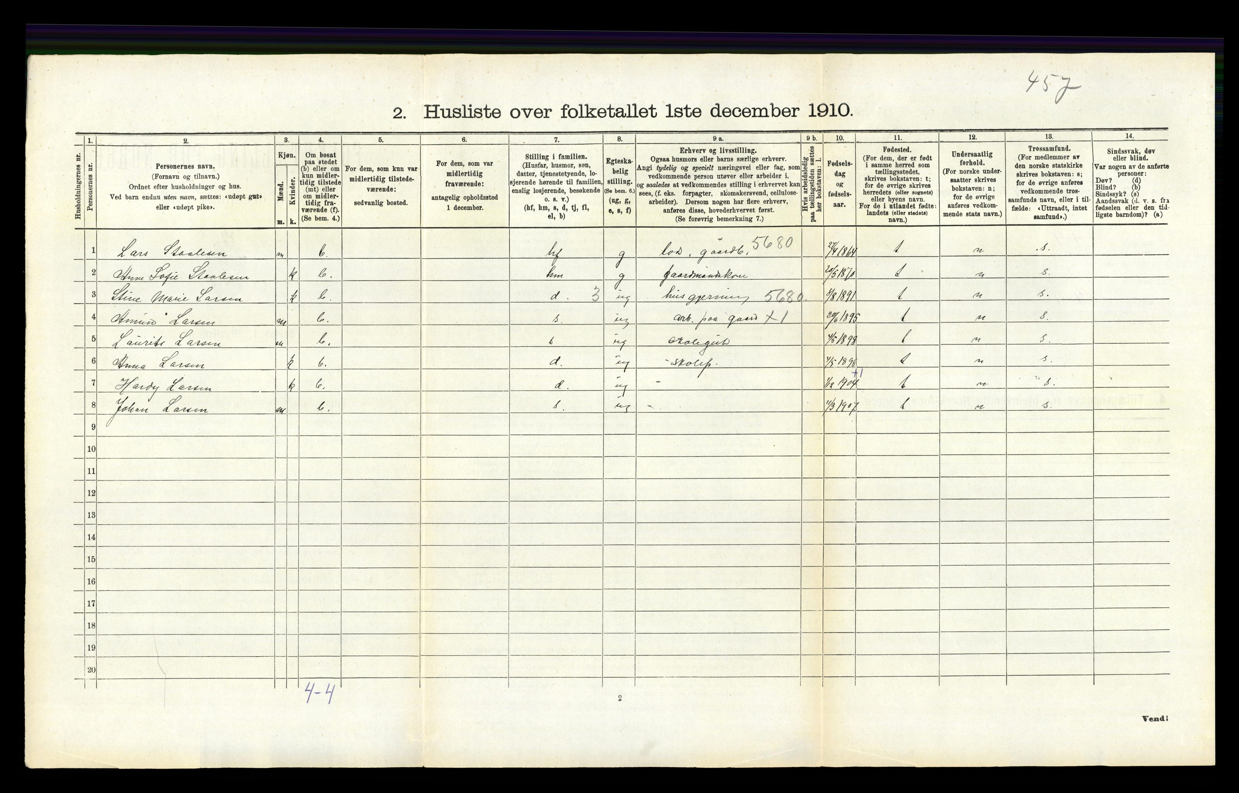 RA, 1910 census for Eigersund, 1910, p. 117