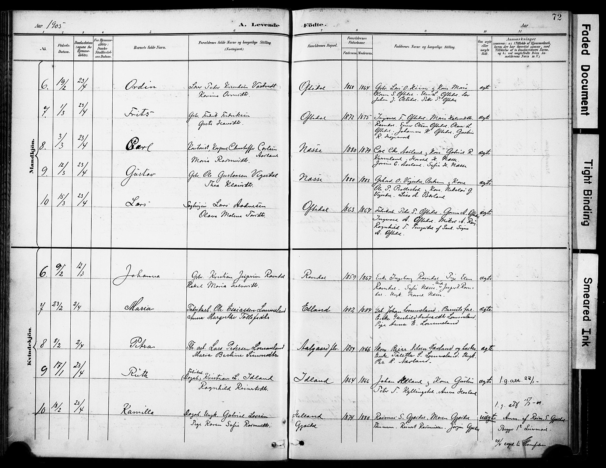 Lye sokneprestkontor, AV/SAST-A-101794/001/30BA/L0012: Parish register (official) no. A 11, 1896-1909, p. 72