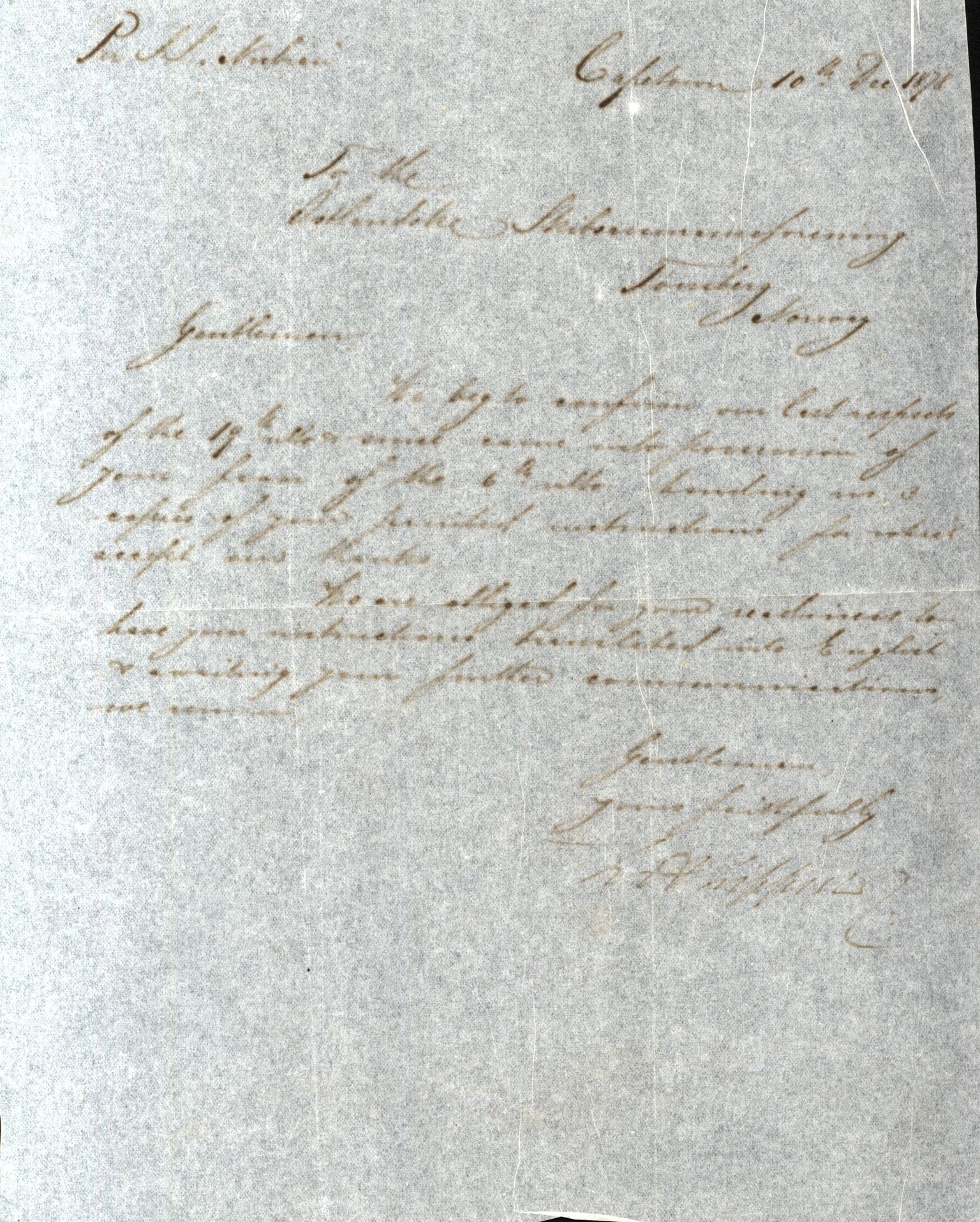 Pa 63 - Østlandske skibsassuranceforening, VEMU/A-1079/G/Ga/L0010/0004: Havaridokumenter / John Haugvalstad, 1878