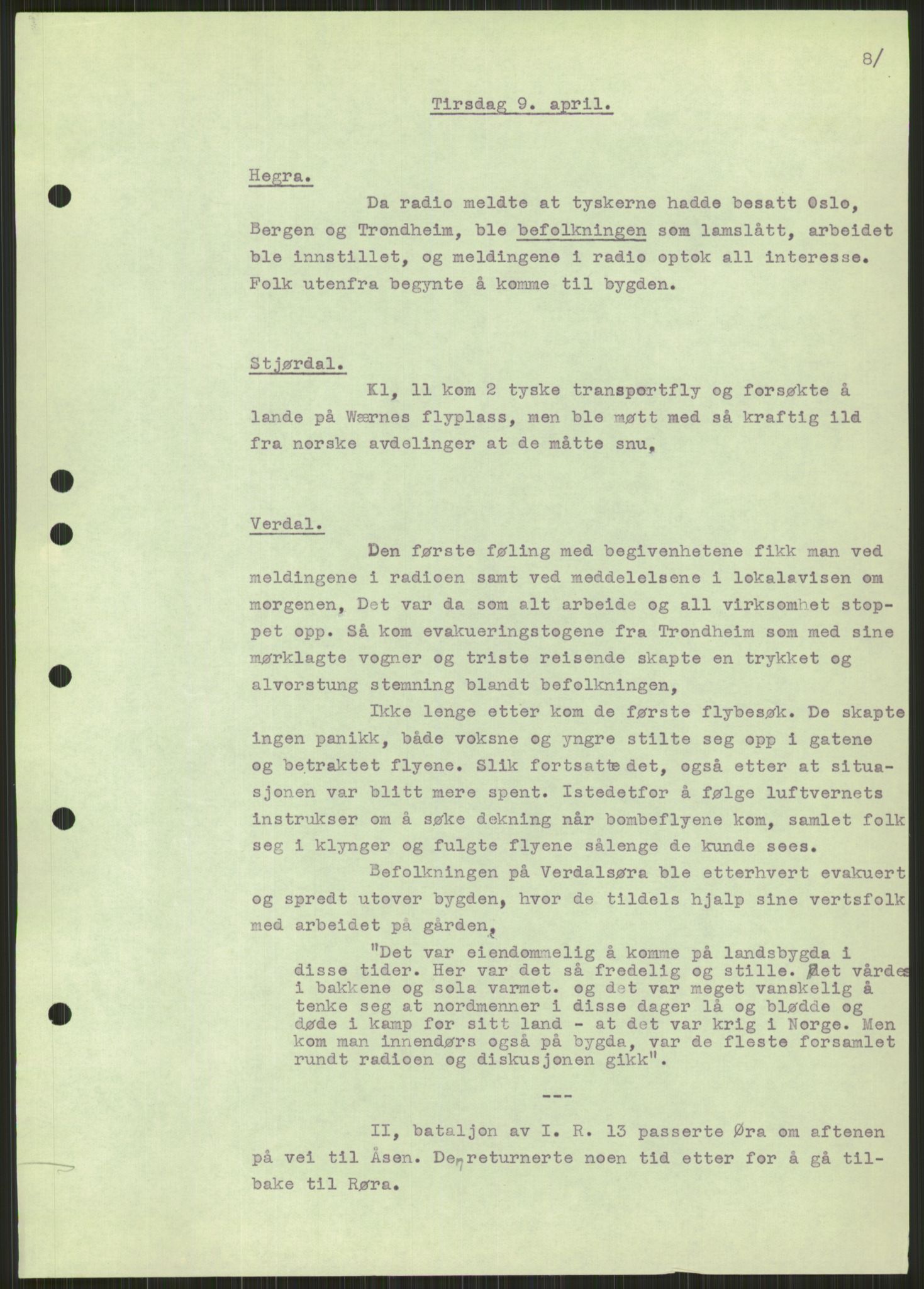 Forsvaret, Forsvarets krigshistoriske avdeling, AV/RA-RAFA-2017/Y/Ya/L0016: II-C-11-31 - Fylkesmenn.  Rapporter om krigsbegivenhetene 1940., 1940, p. 368