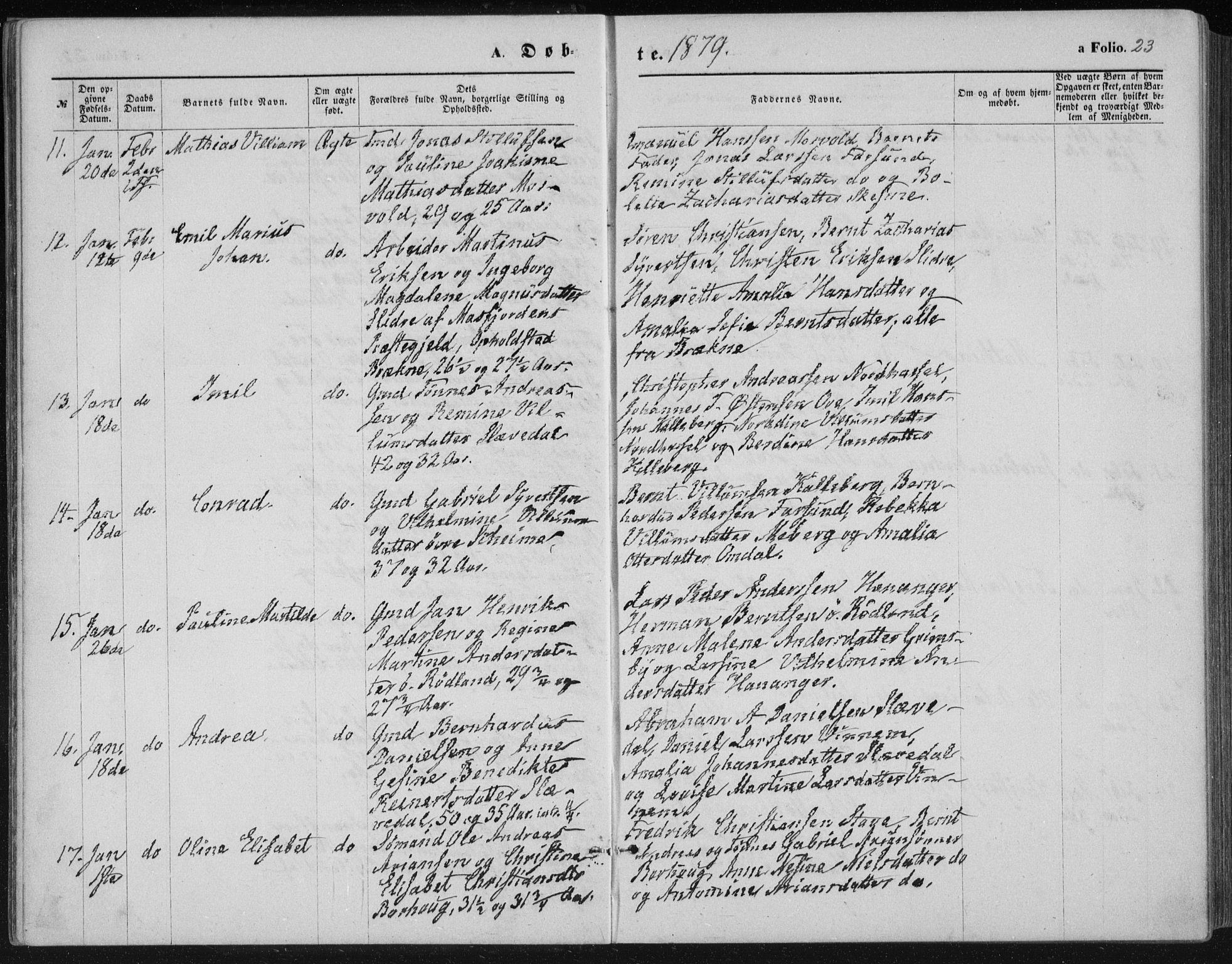 Lista sokneprestkontor, AV/SAK-1111-0027/F/Fb/L0004: Parish register (copy) no. B 4, 1877-1891, p. 23